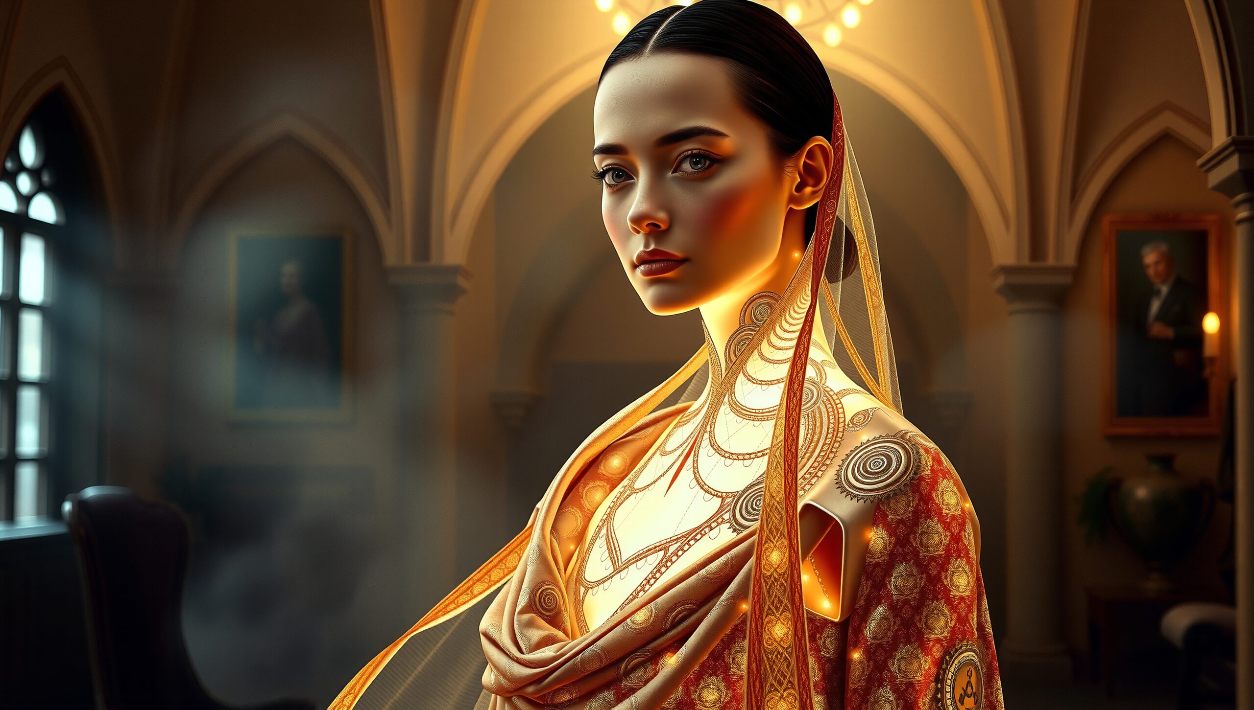 Illuminated Elegance in Gothic Hall