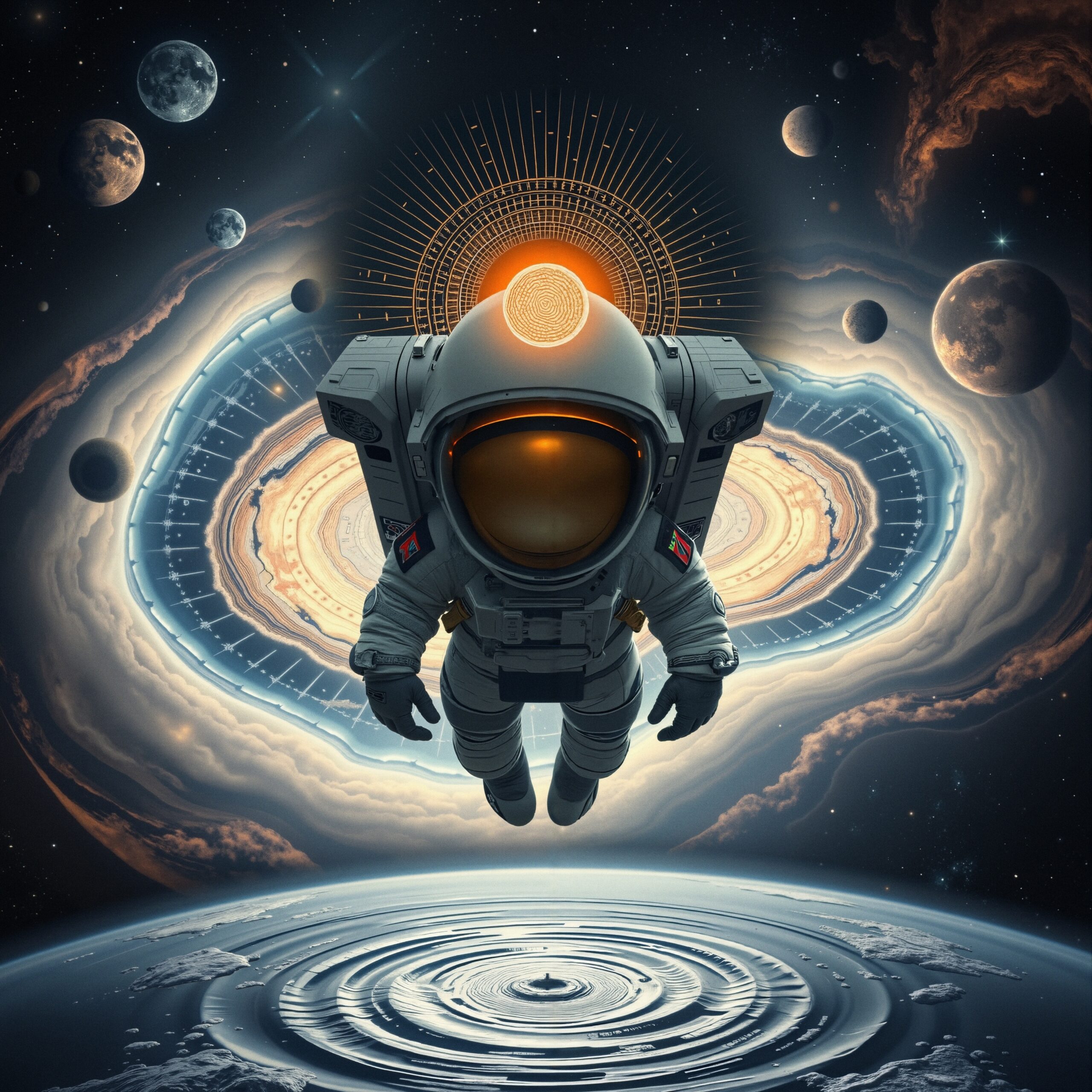 Astronaut Floating in Cosmic Space