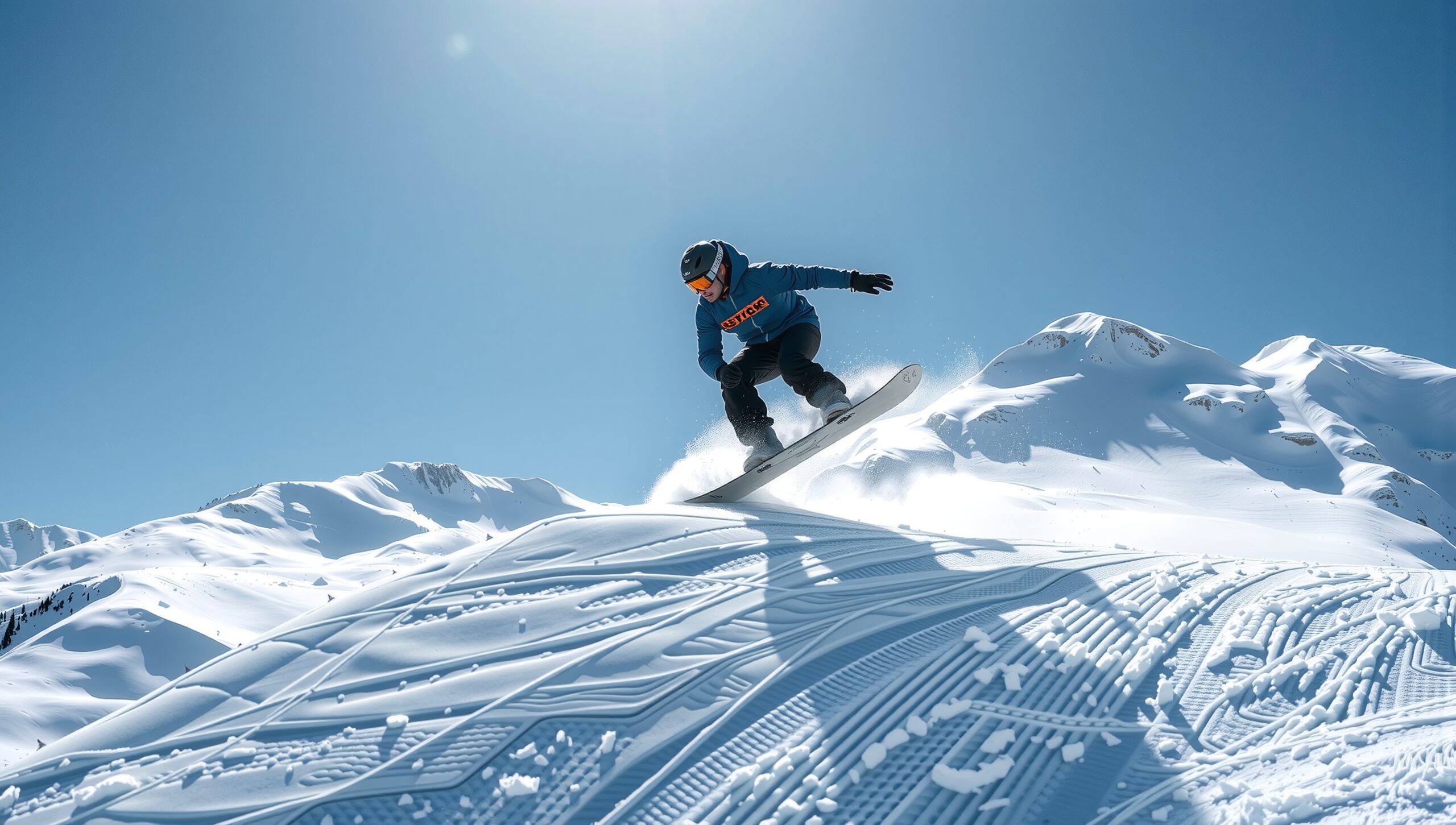 Snowboarder Soars Over Pristine Slopes