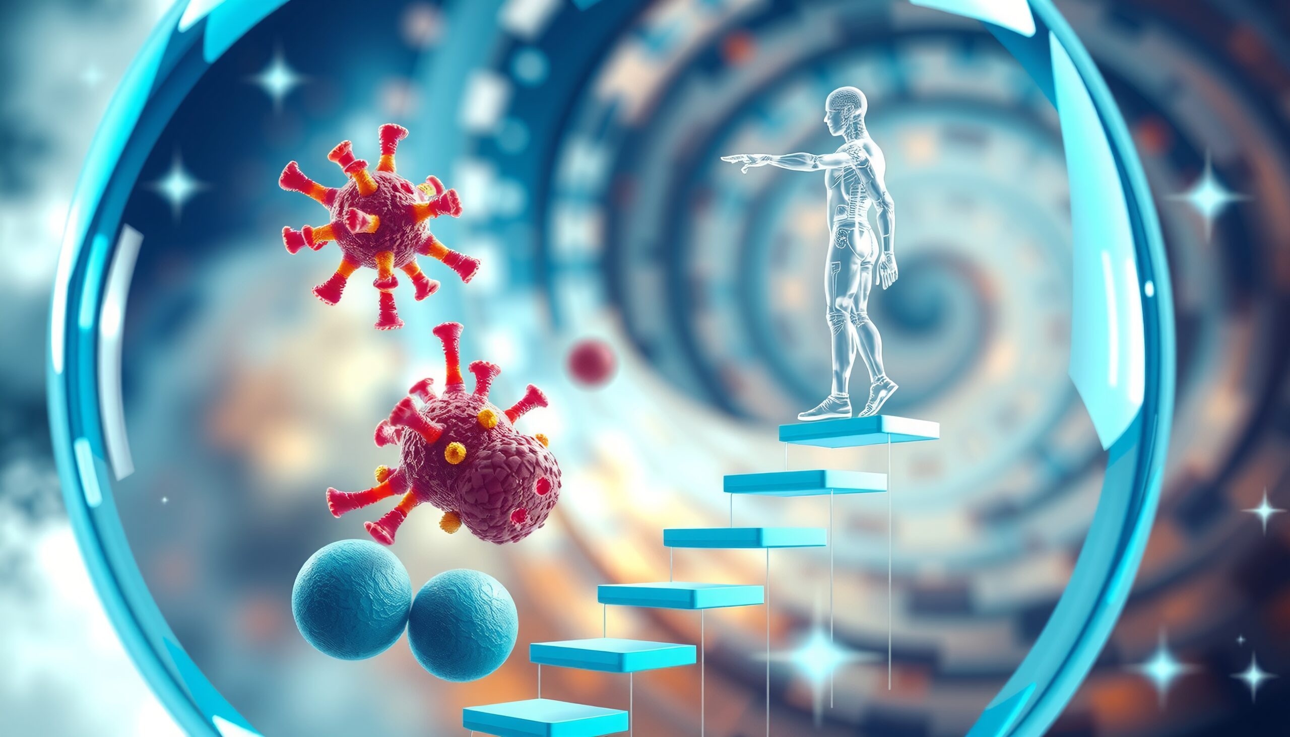 Human and Virus Interaction Art