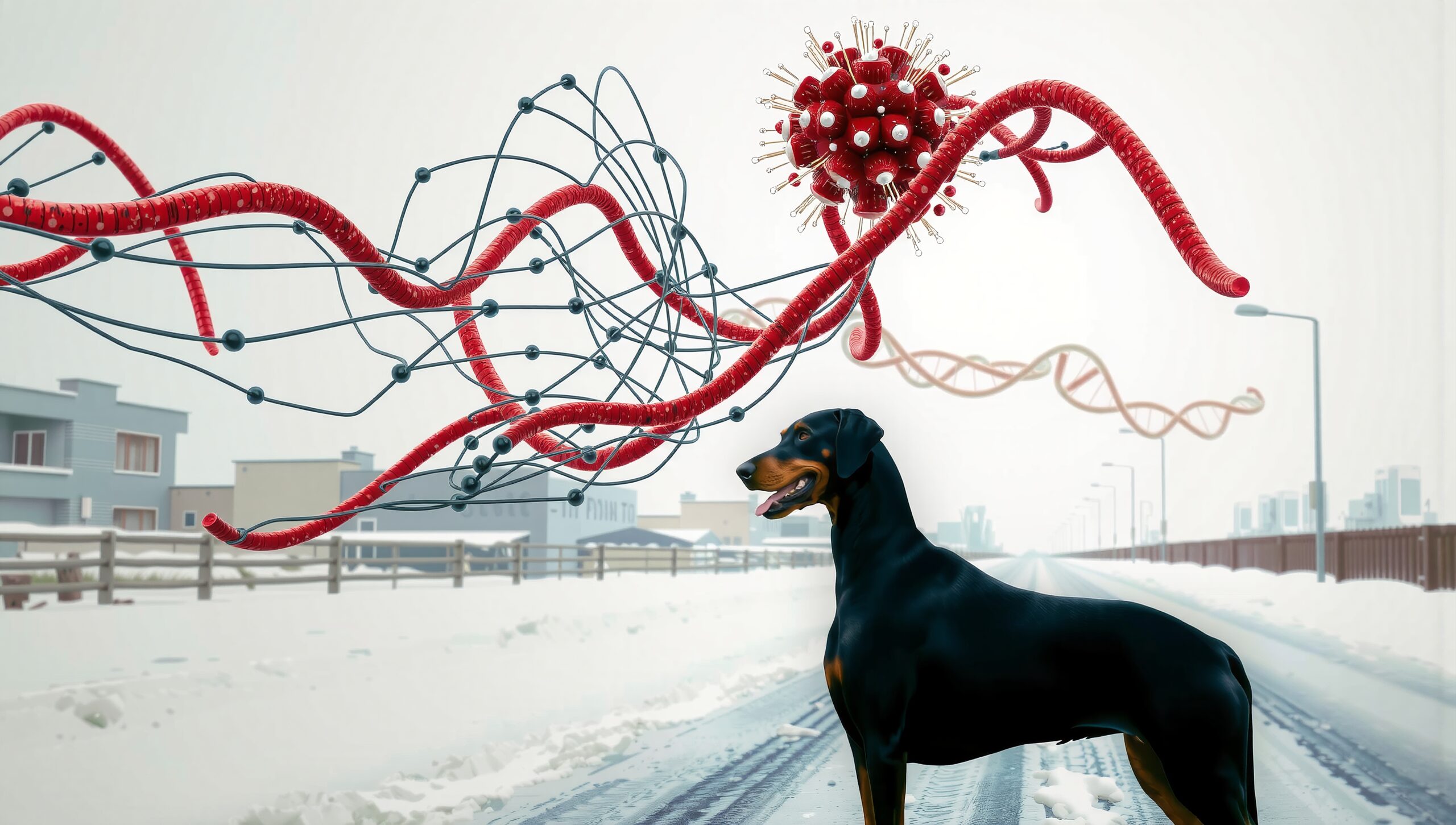 Dog Observes Molecular Structures Overhead