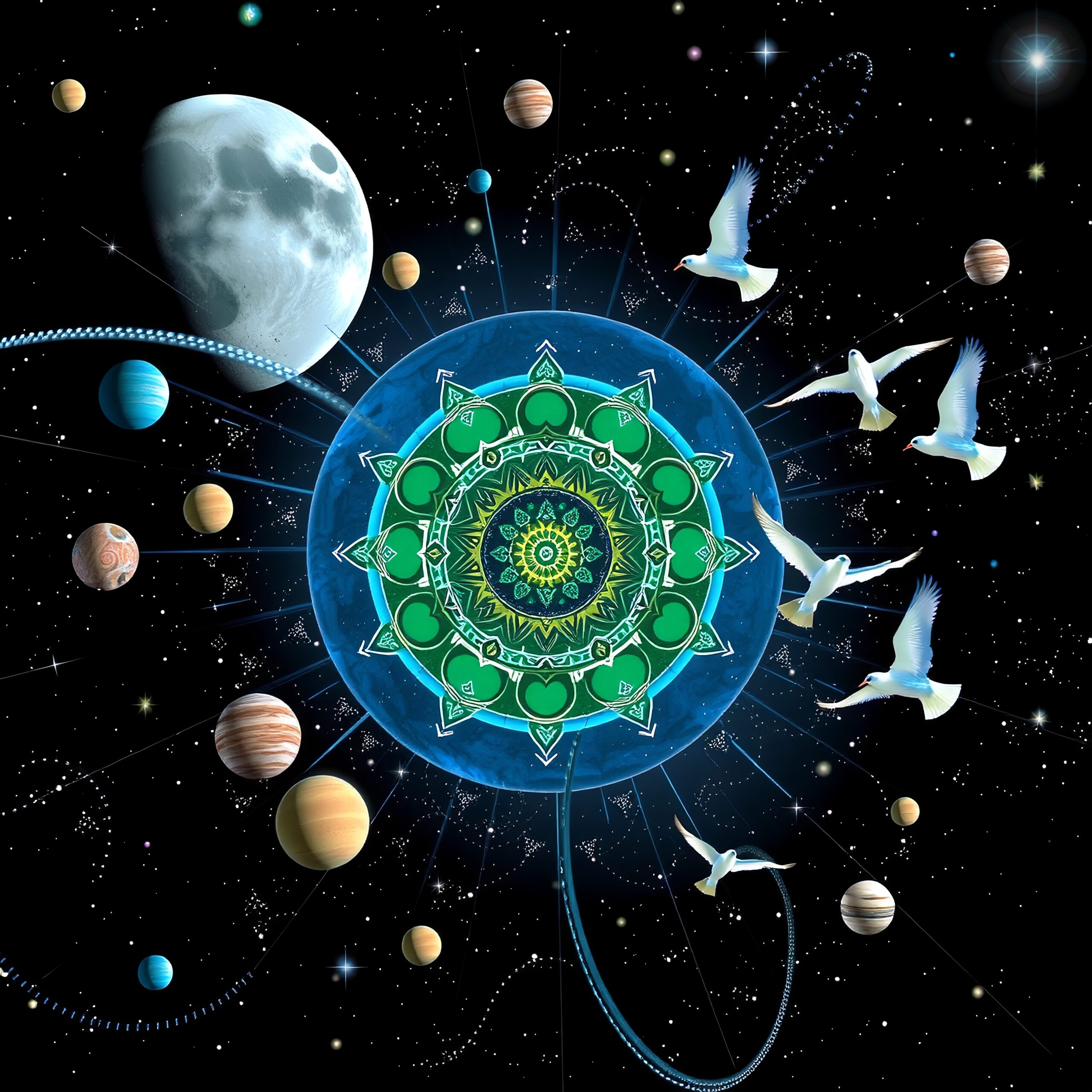 Galactic Harmony with Cosmic Mandala