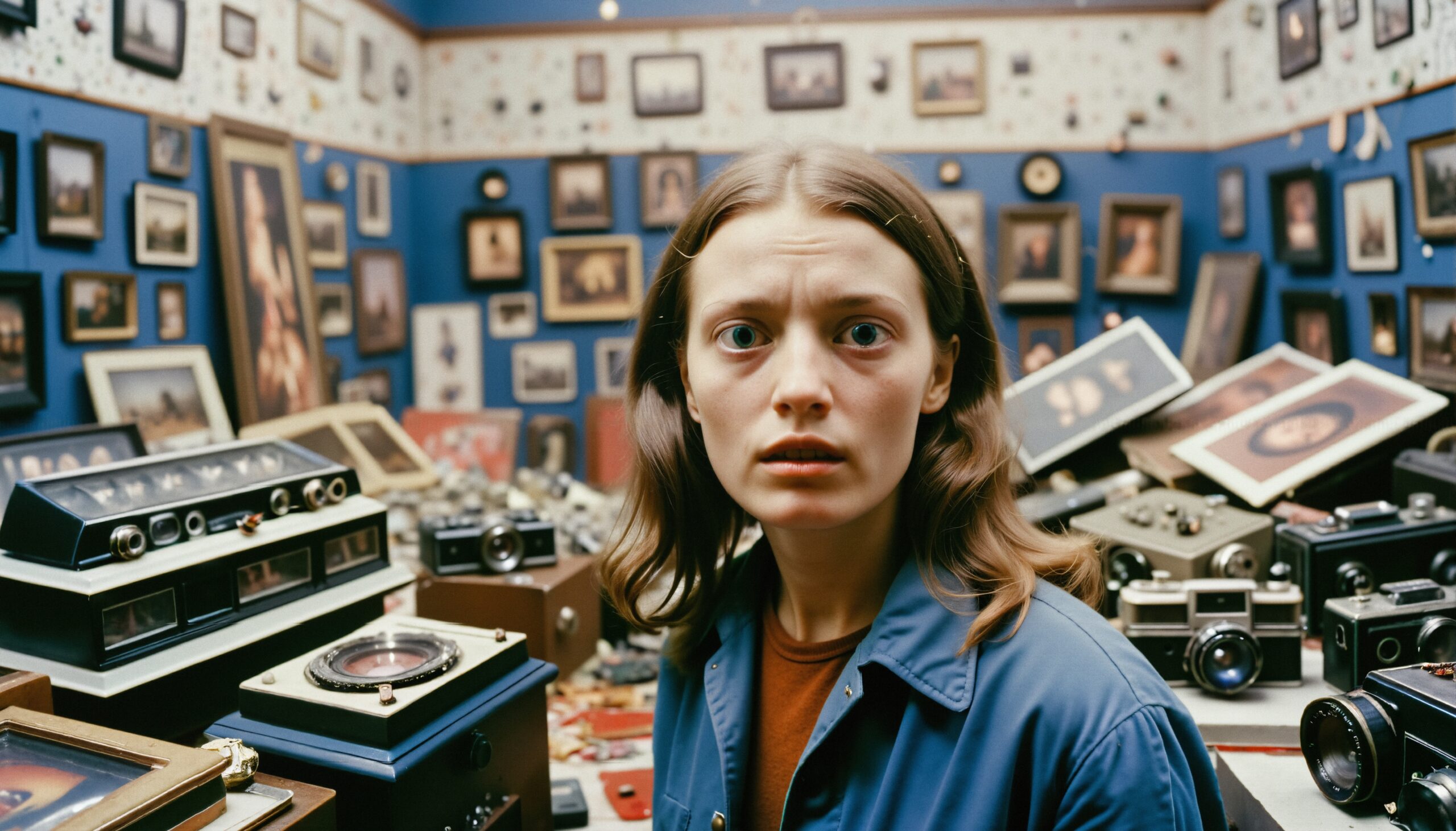 Surprised Woman in Camera Room