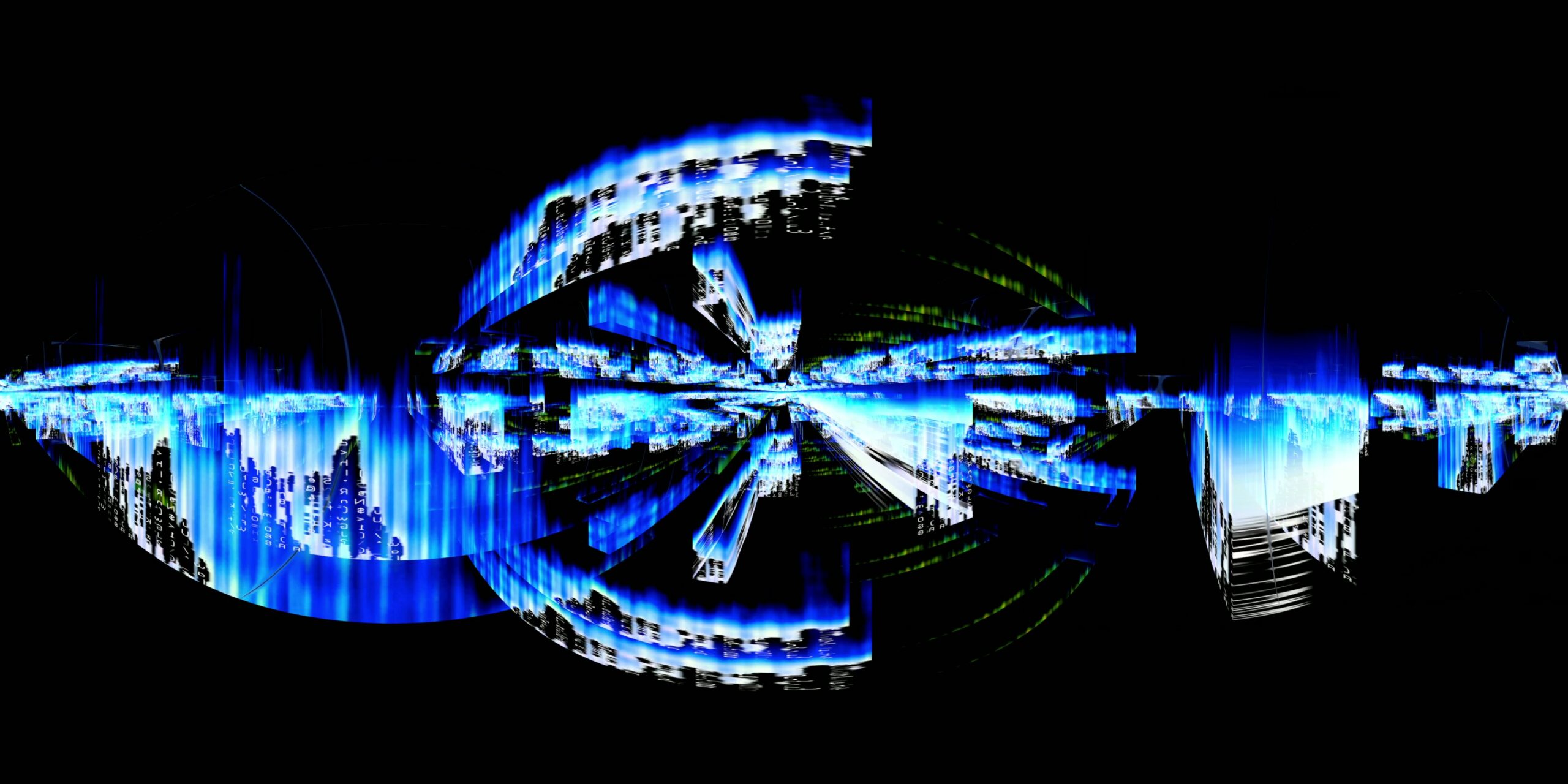 360VR Abstract Digital Data Stream 4K Loop