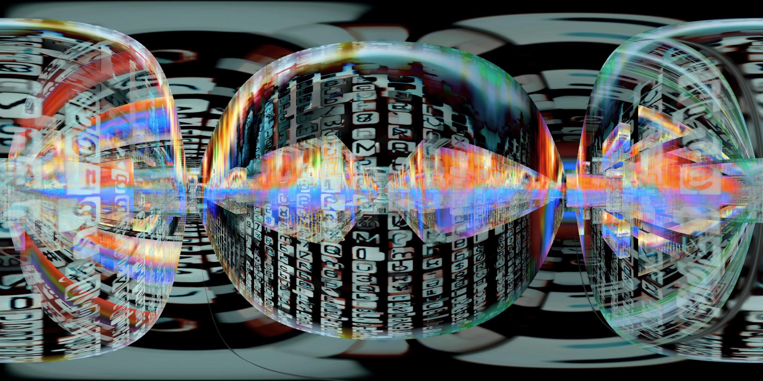 360VR Immersive Data Streaming Glitch 4K Loop