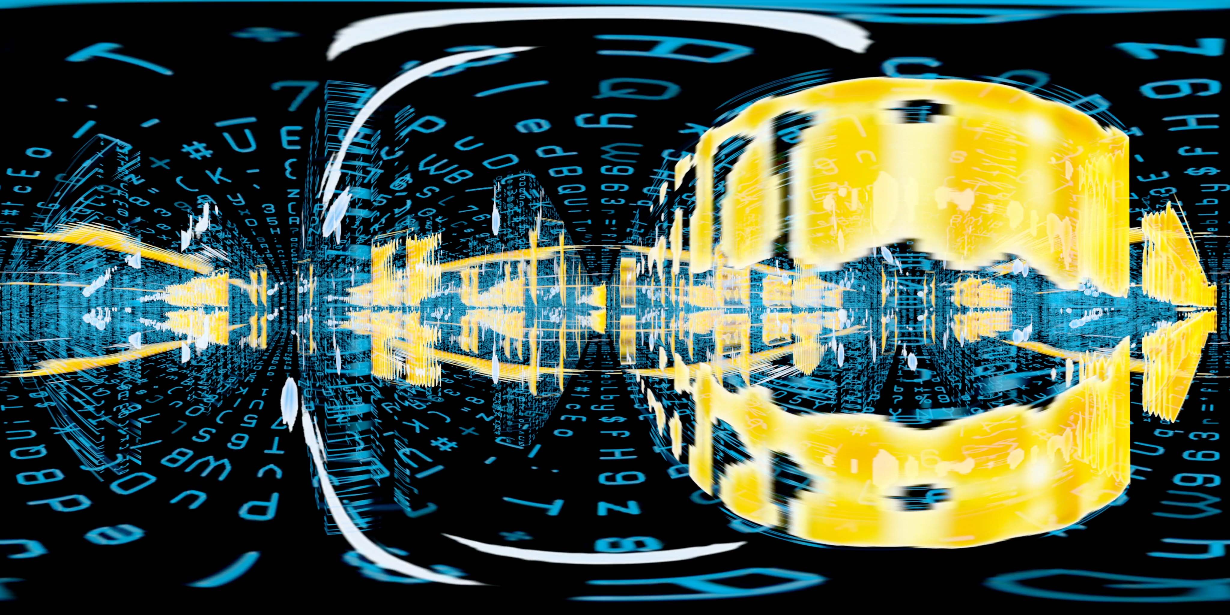 360VR Abstract Digital Data Sphere 4K Loop