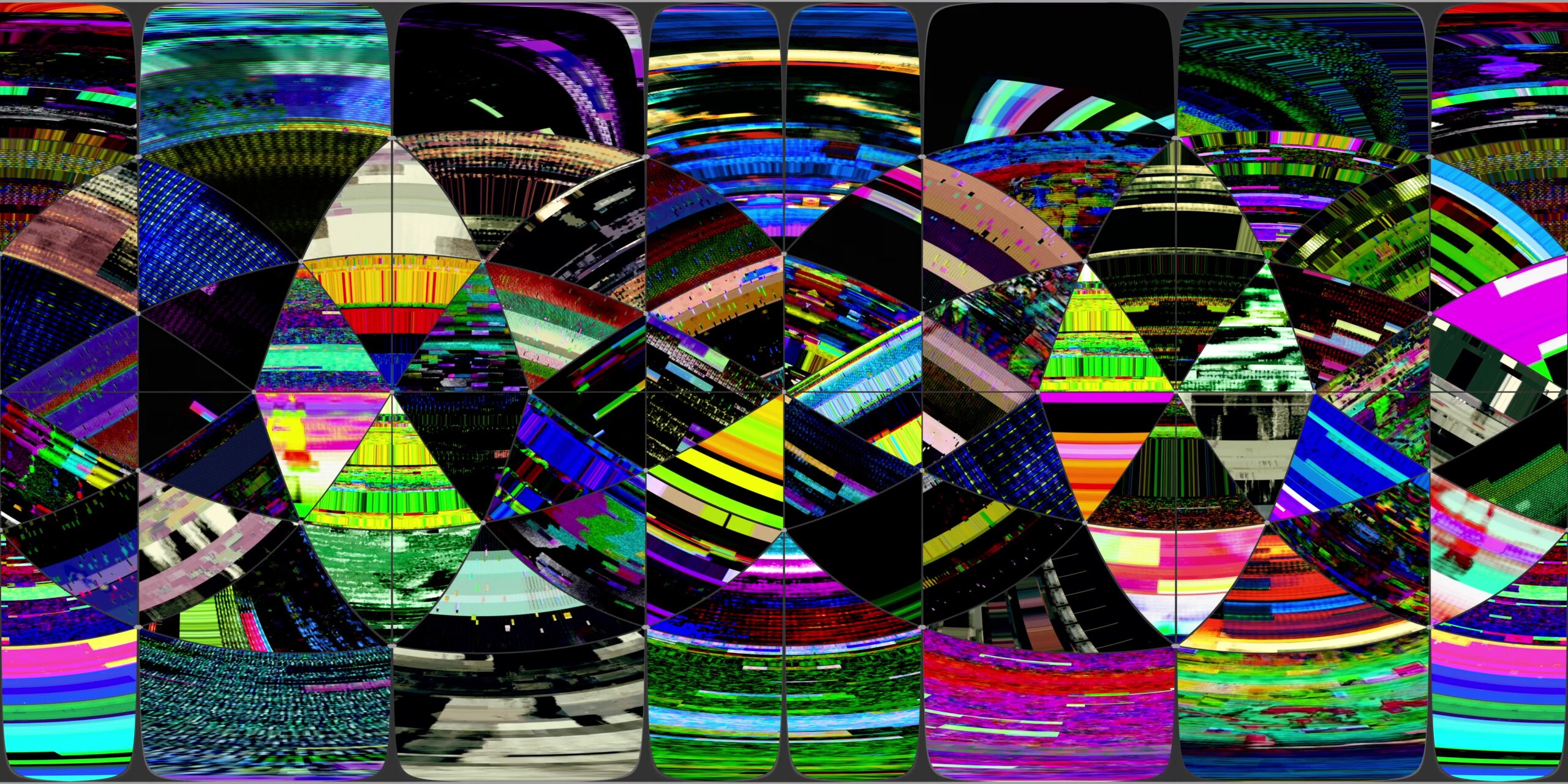 360VR Glitch Art Abstraction 4K Video Loop