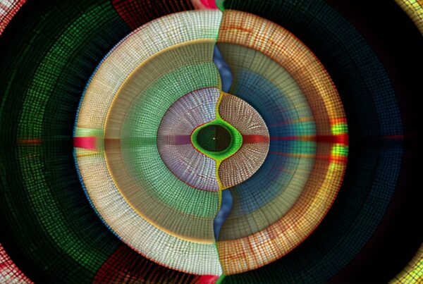 This video loop features a mesmerizing abstract design composed of concentric circles with intricate patterns and vibrant colors.