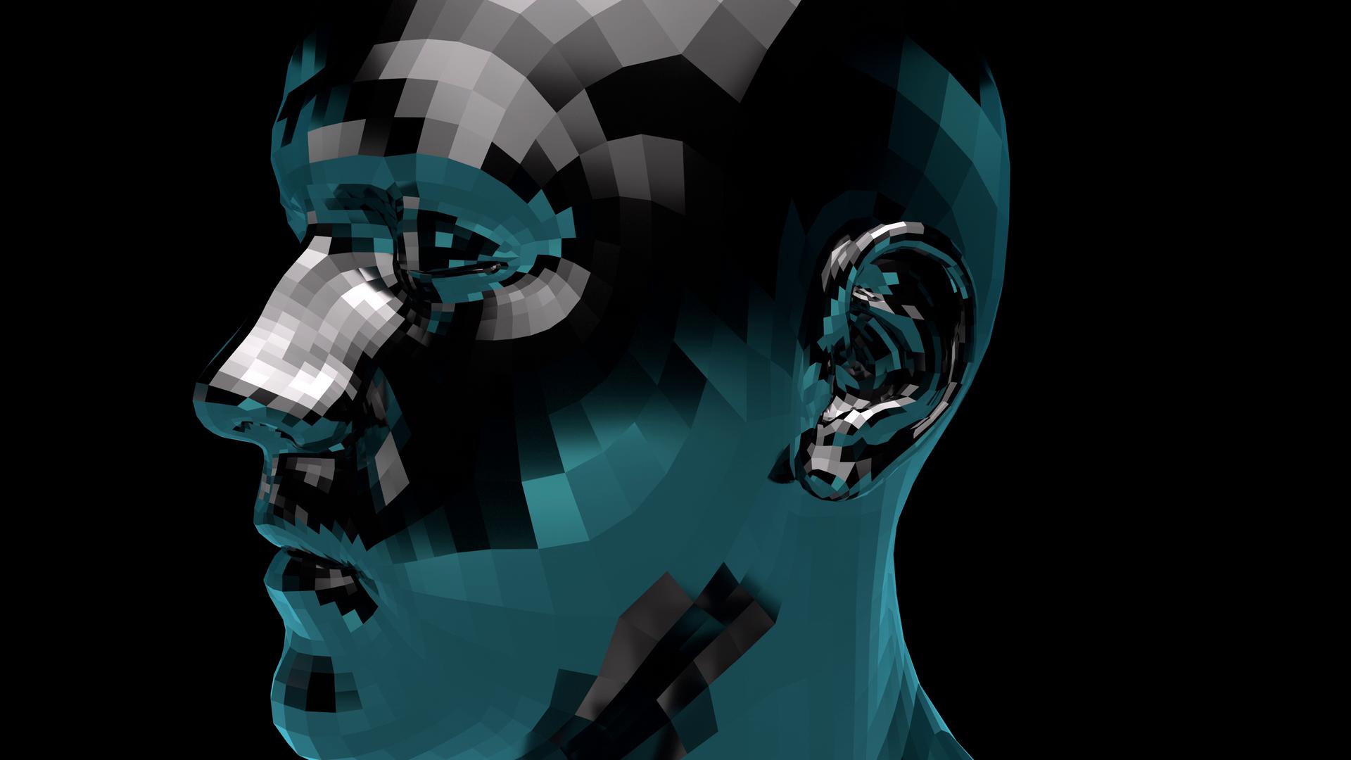 Abstract Digital Human Head HD Loop
