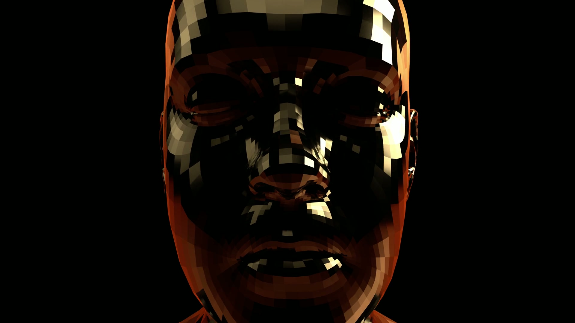 Pixelated Digital Face Art Loop
