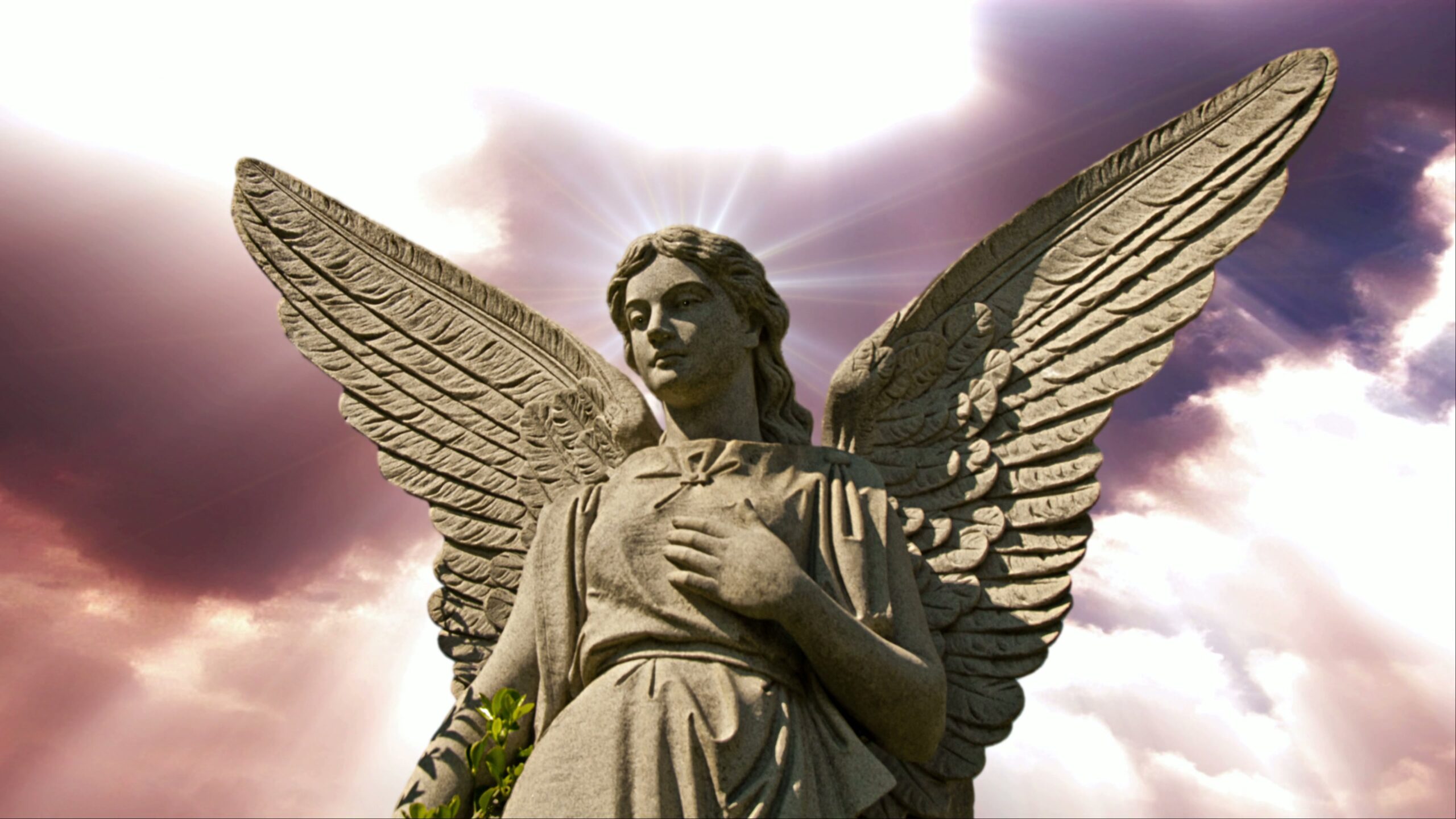 Heavenly Angel Statue in Light 4K Loop