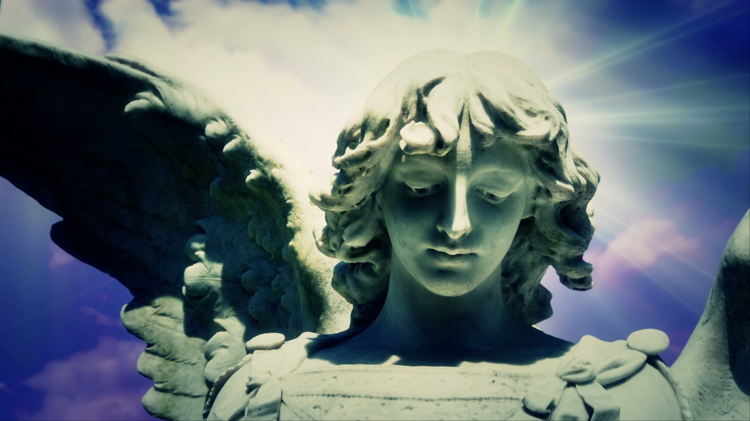 Heavenly Angel Statue in Light 4K Loop