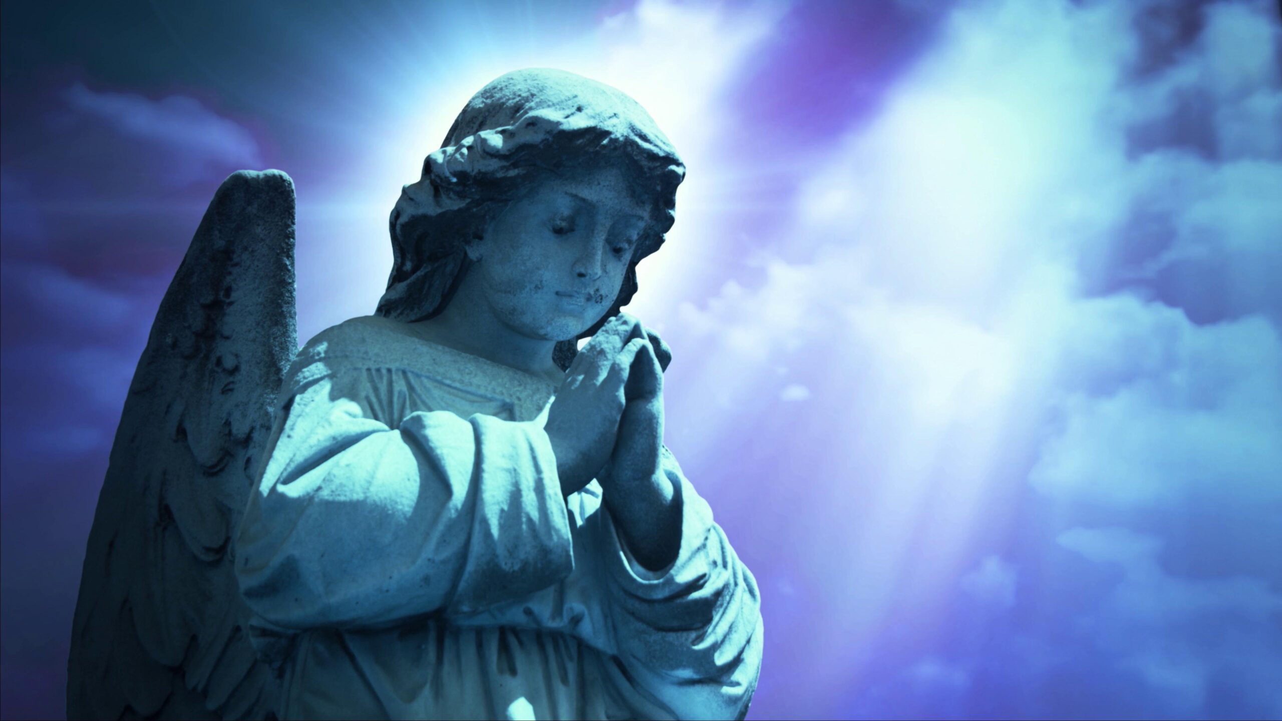 Heavenly Angel in Blue Light 4K Loop