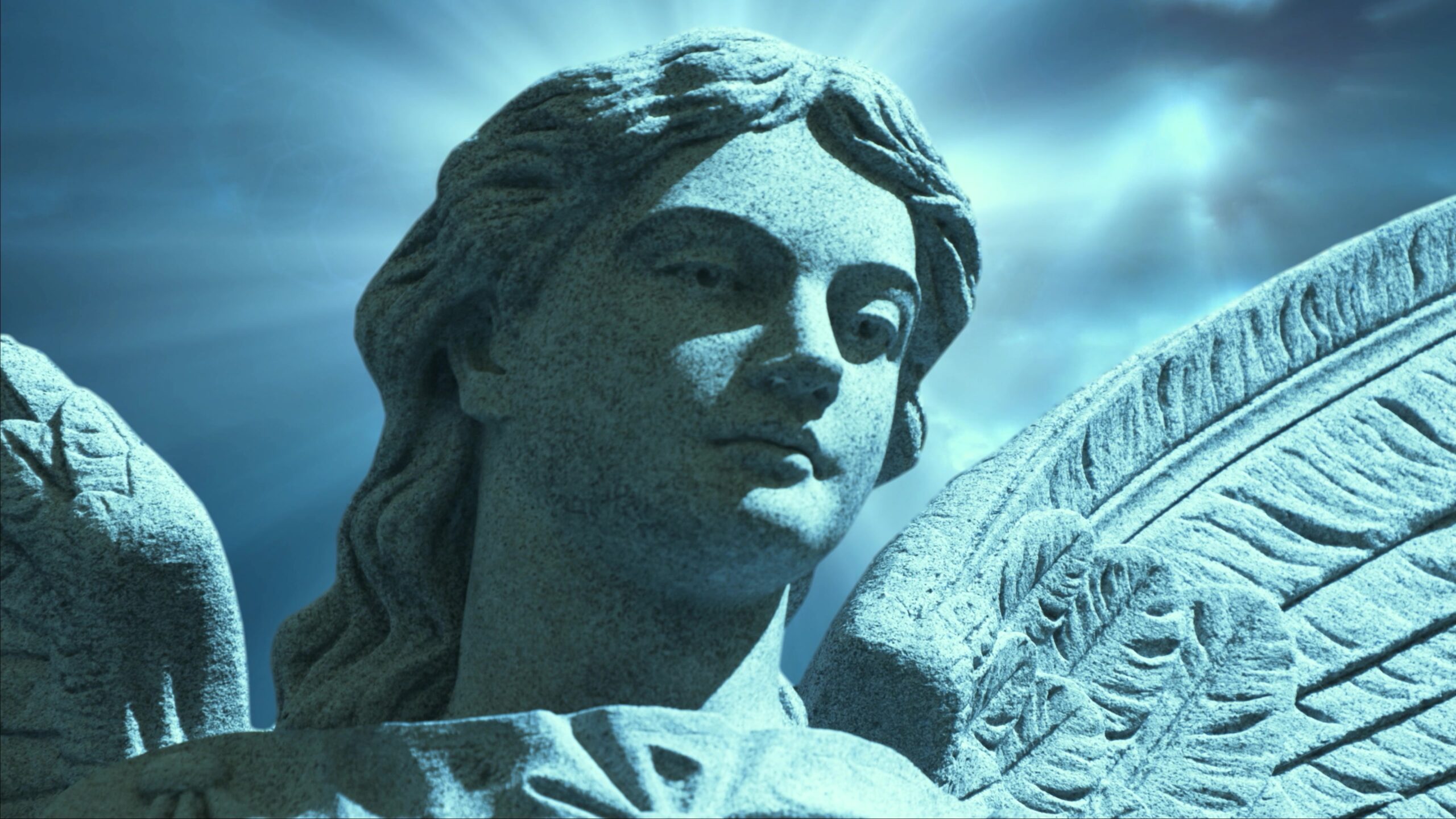 Heavenly Stone Angel Statue 4K Video Loop