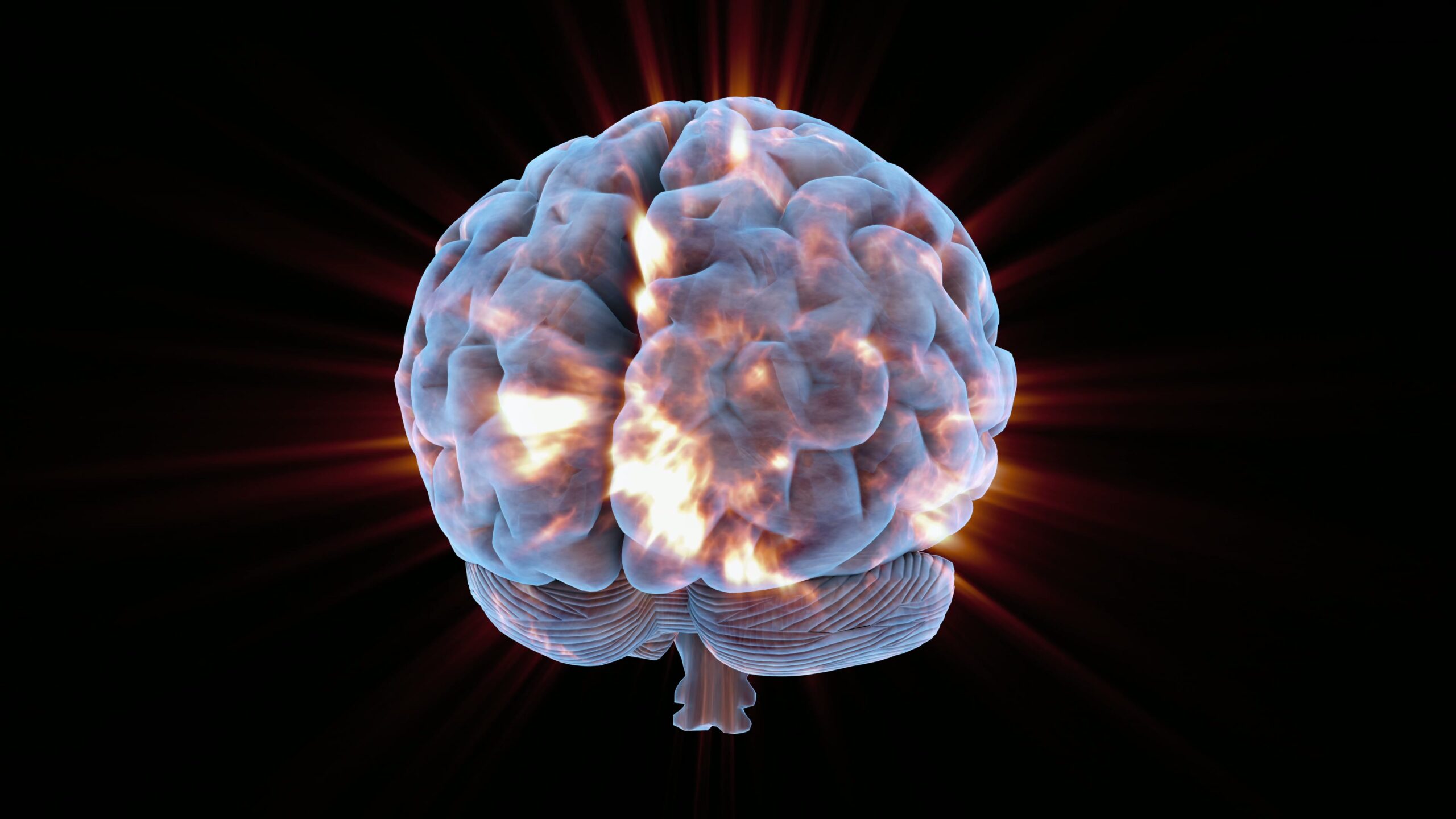 Brain with Radiant Energy Bursts 4K Loop