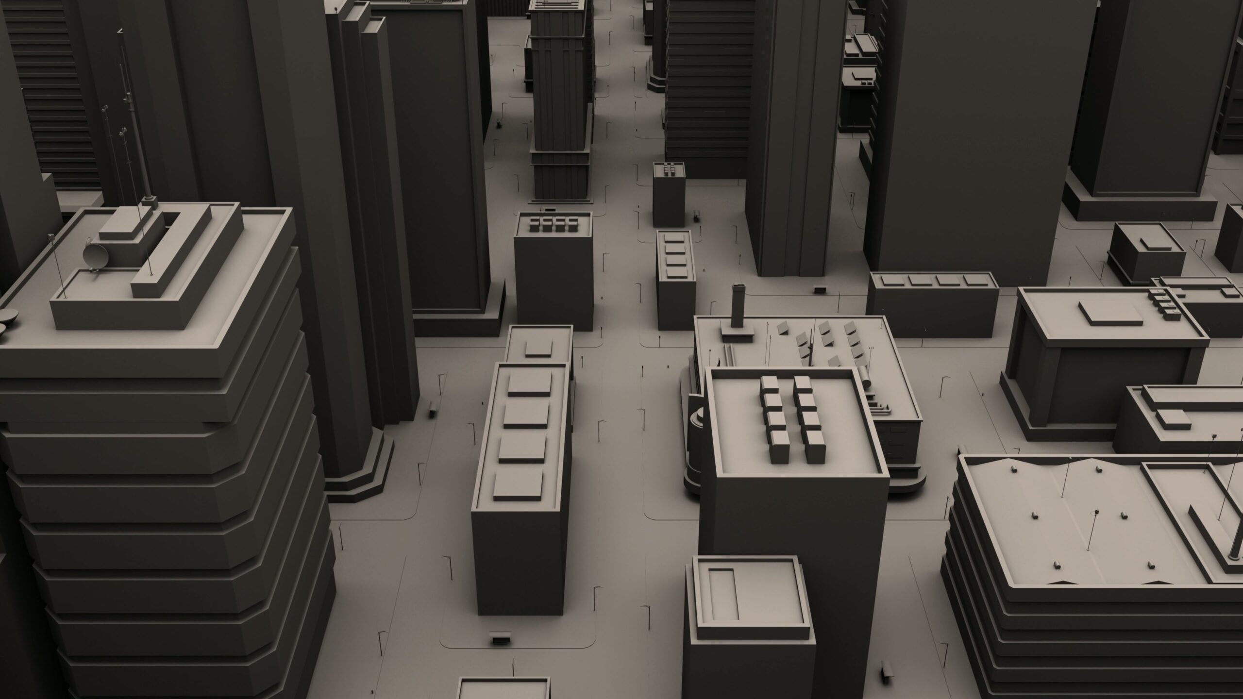 Urban Cityscape in Monochrome Design 4K Video Loop