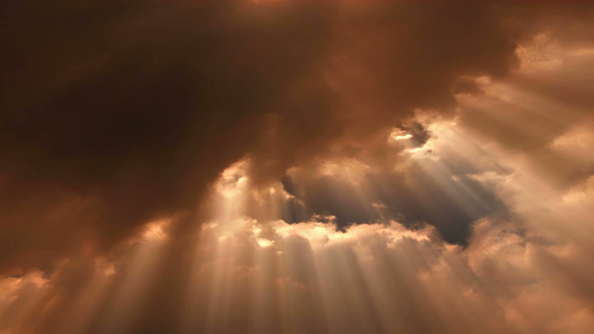 Sunbeams Through Dramatic Dark Clouds Loop