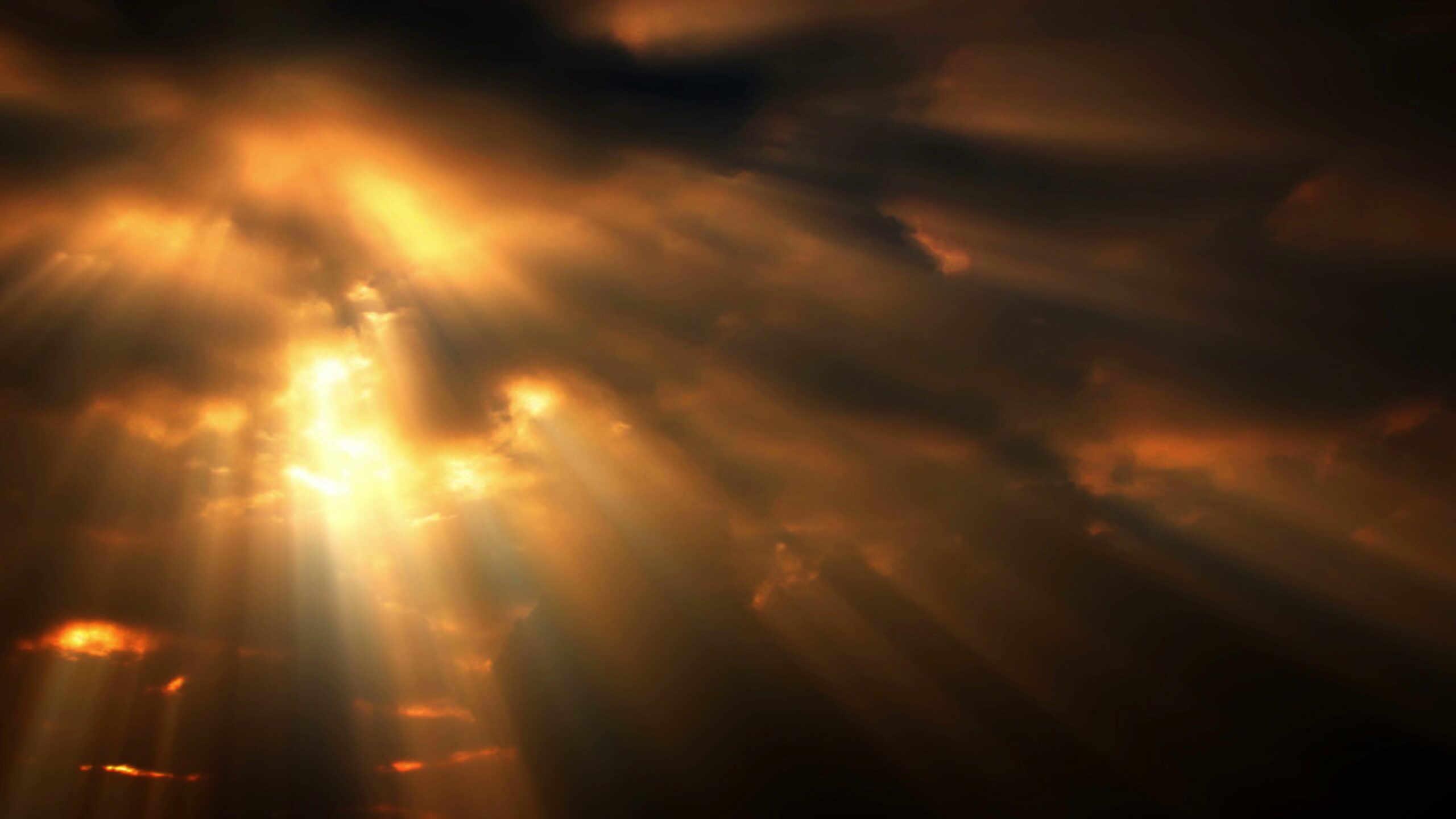 Golden Sunlight Through Stormy Skies 4K Video