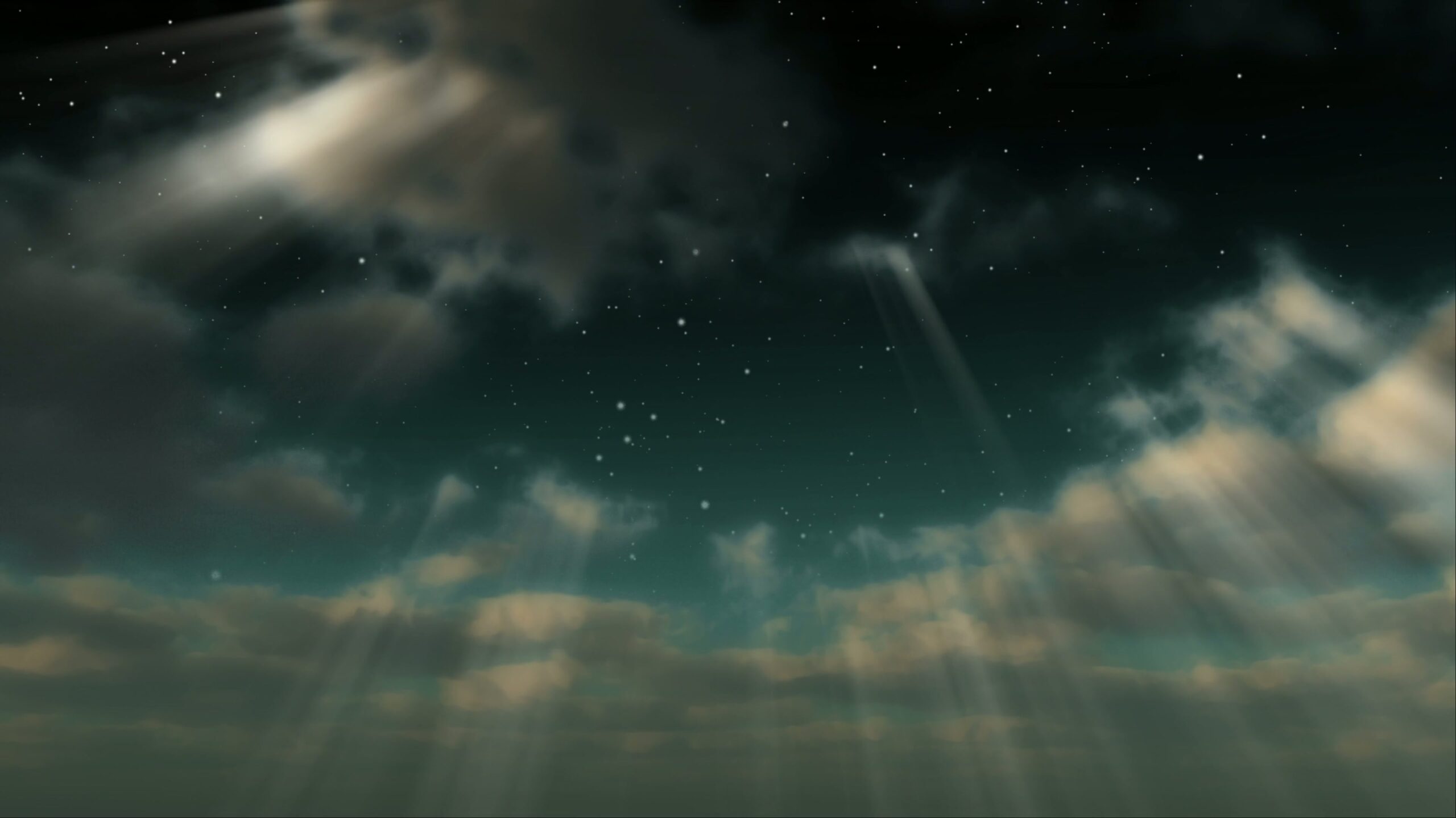 Starlit Night with Cloud Rays