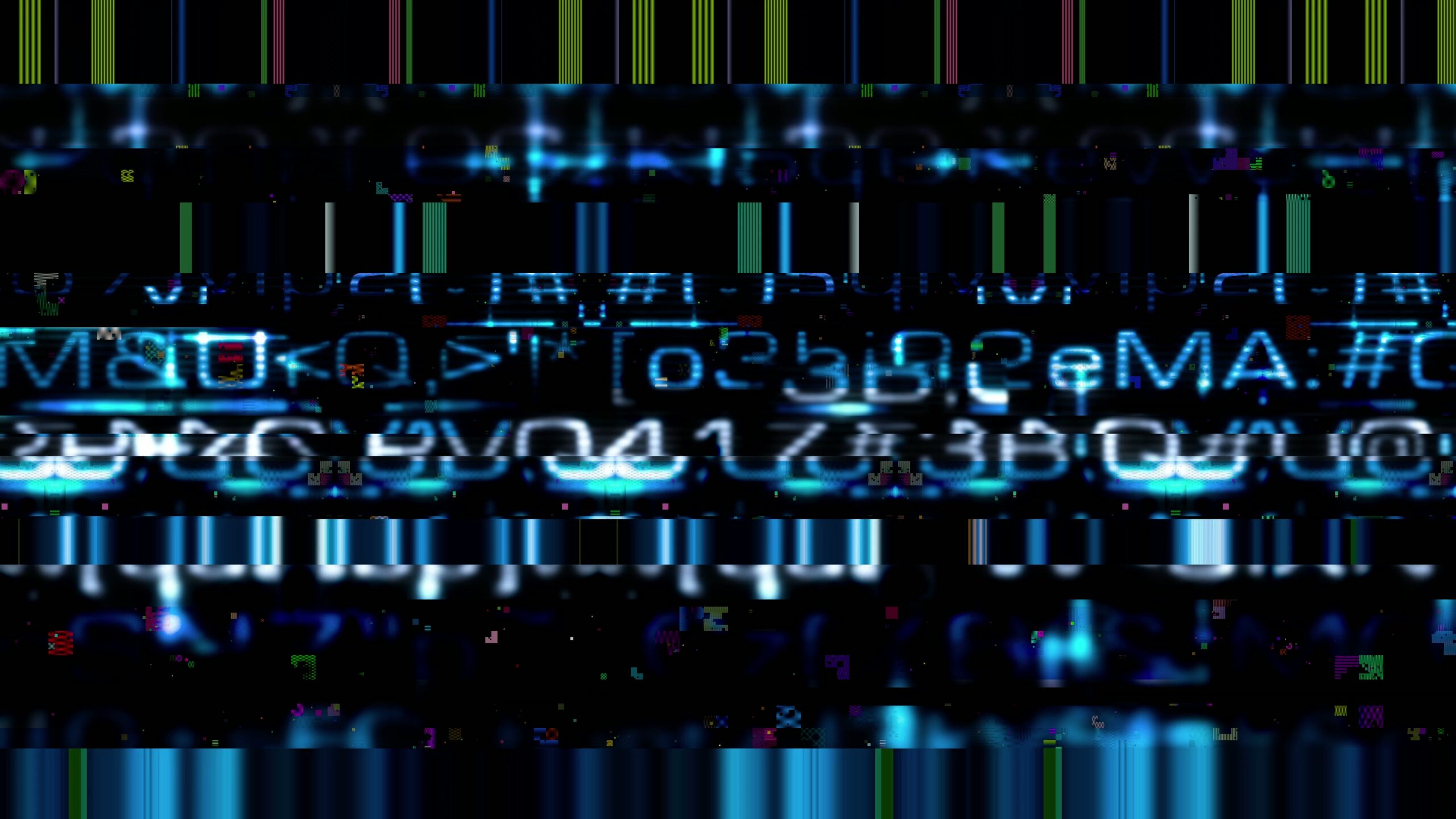 Digital Glitch Blue Code 4K Video Loop