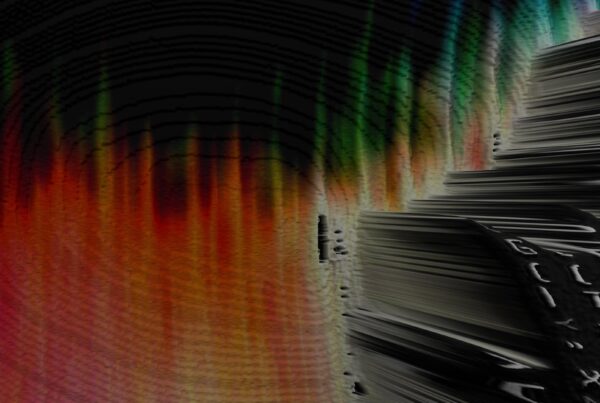 Abstract digital 4K video loop art with vibrant gradient colors and dynamic patterns.