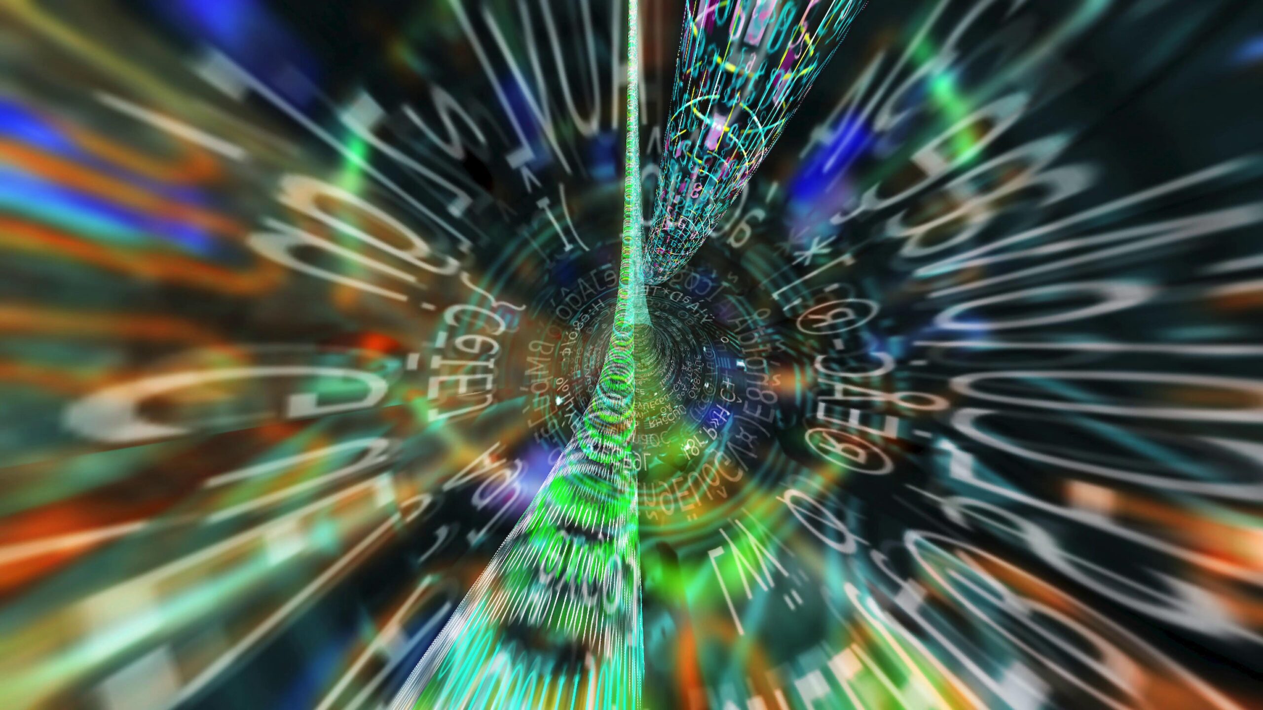 Futuristic Streaming Digital Data Tunnel 4K Loop