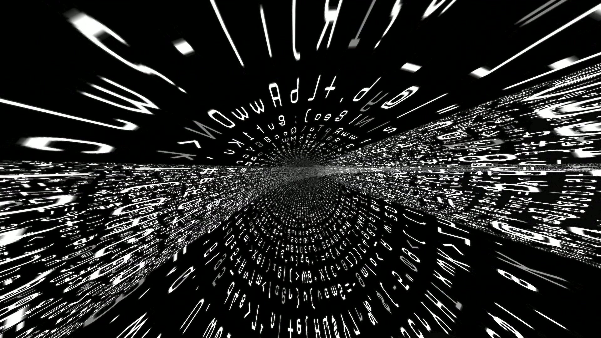 Futuristic Digital Data Tunnel Loop