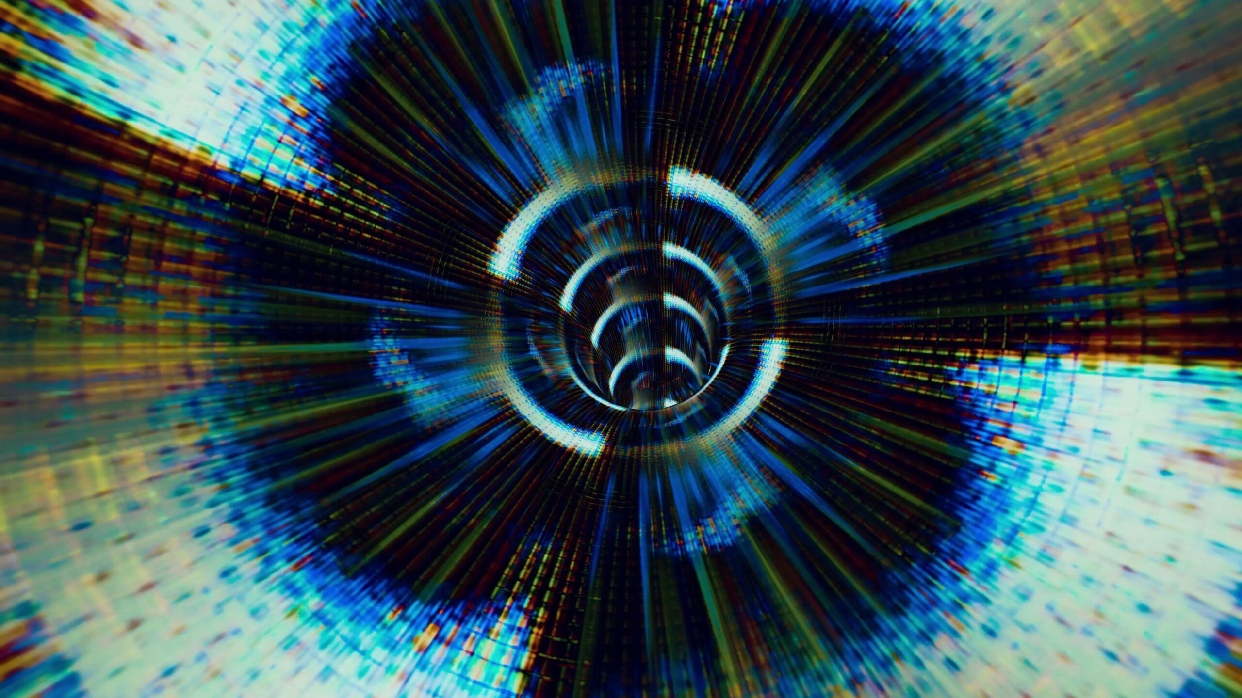 Digital Tunnel Rush Through Colors 4K Loop