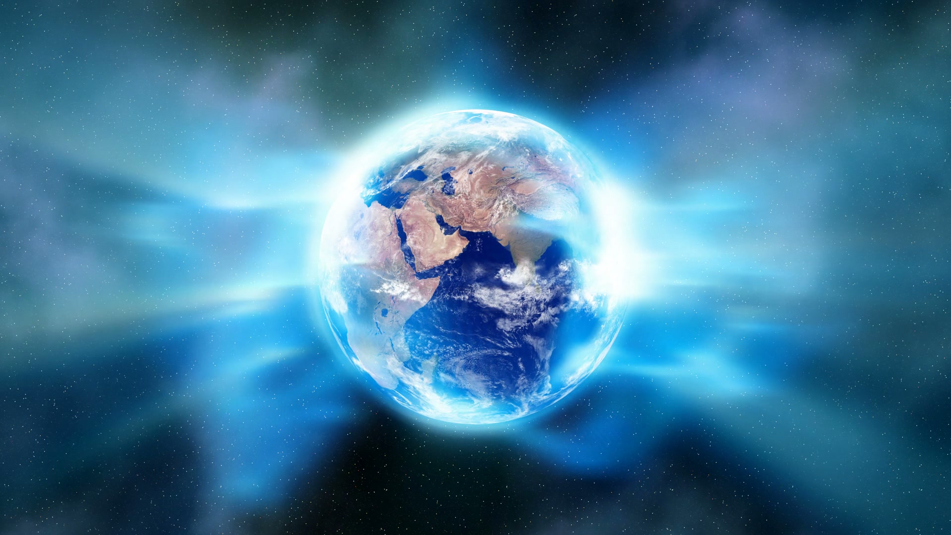 Earth Glowing in Cosmic Light Loop