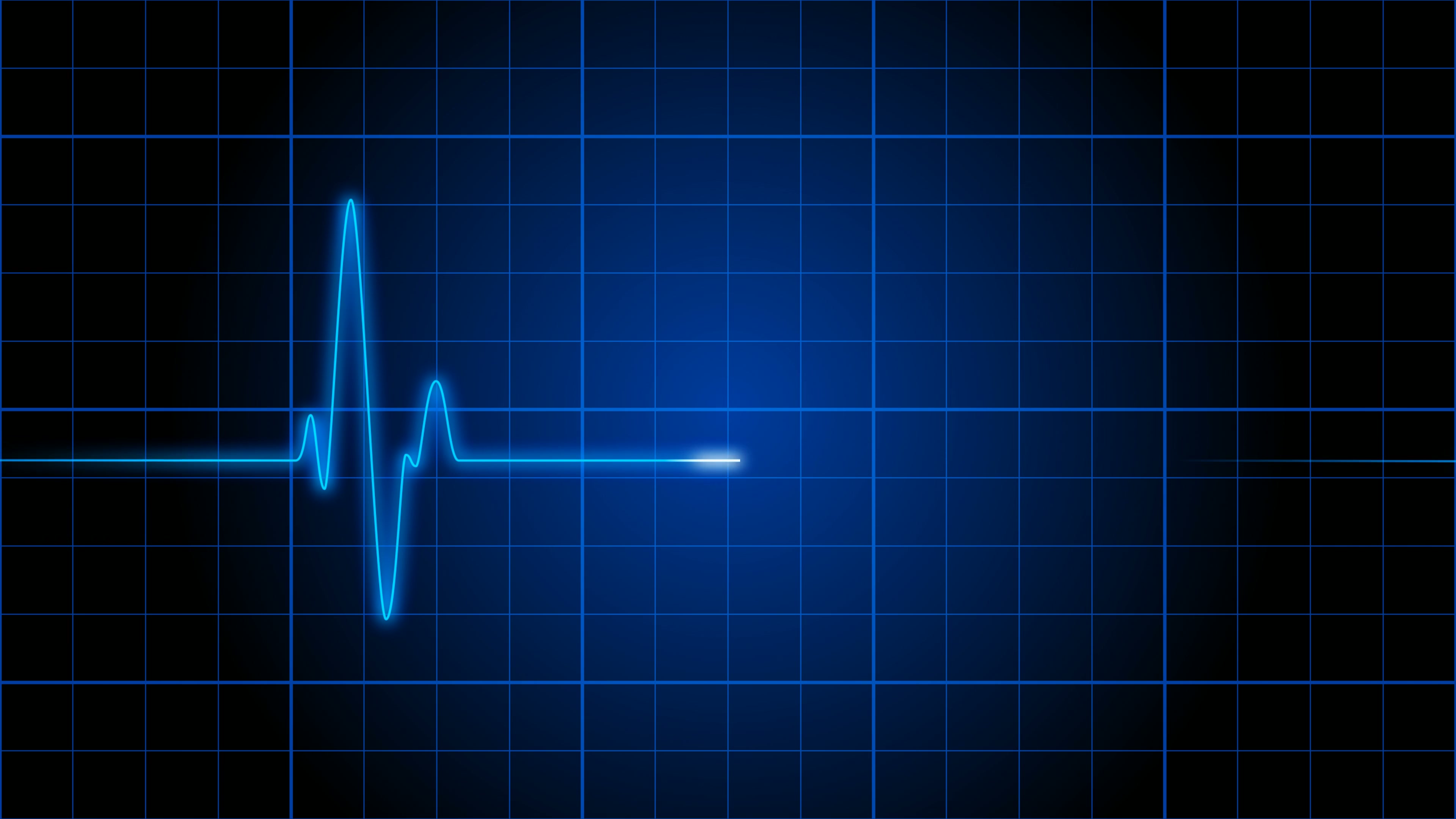 Blue Heartbeat on Grid Background Loop