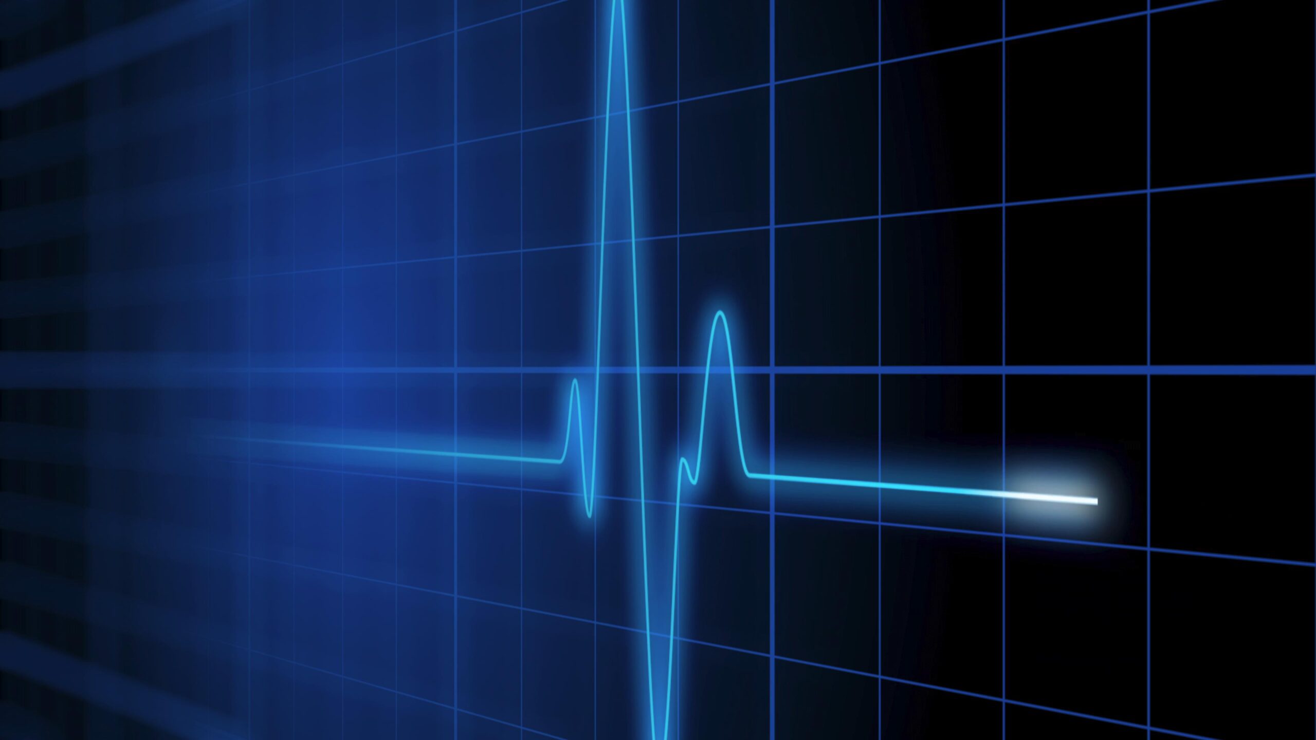 Digital Pulse on Blue Grid 4K Loop