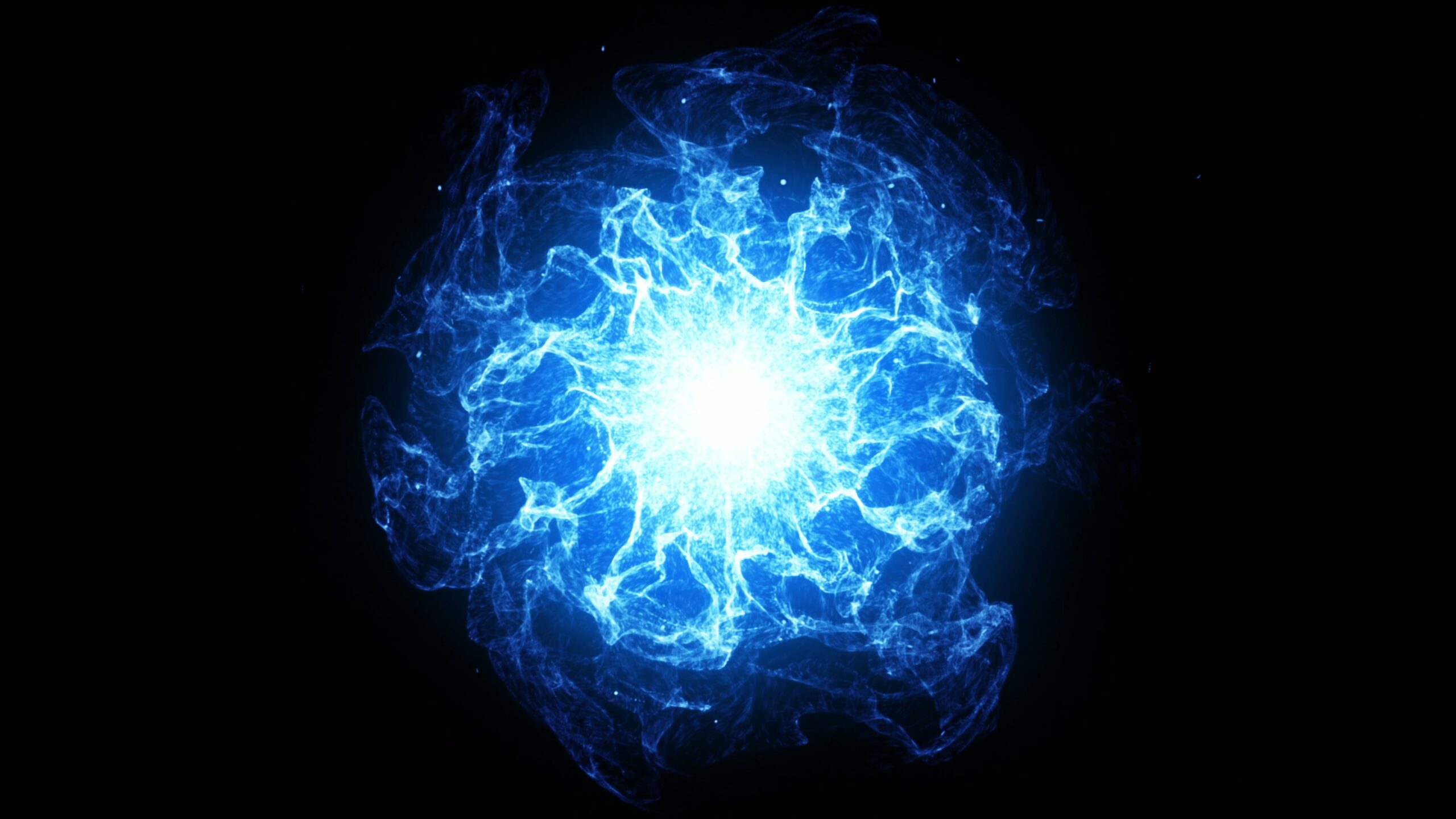 Electric Blue Energy Burst Sphere Loop