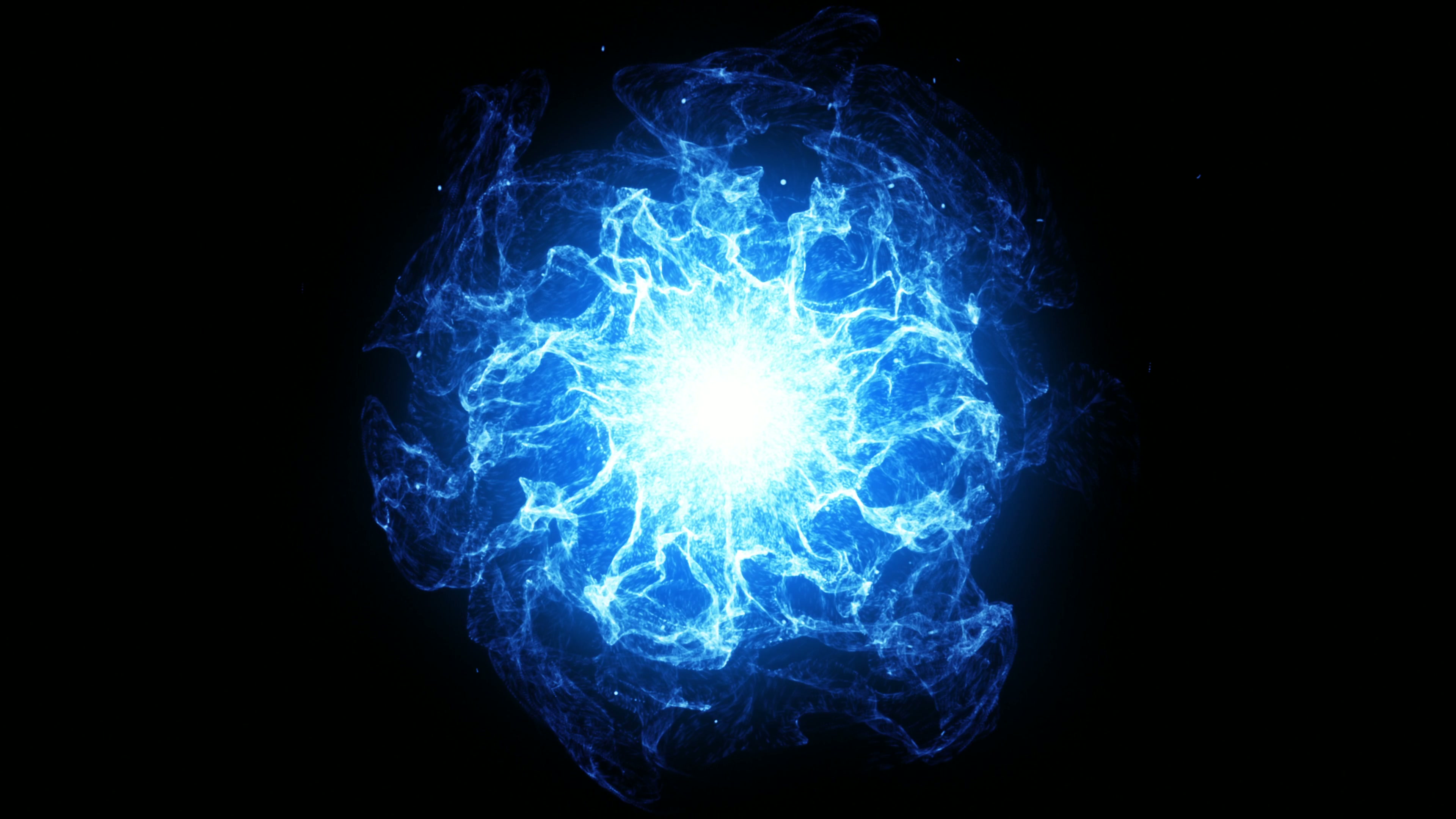 Electric Blue Energy Burst Sphere Loop