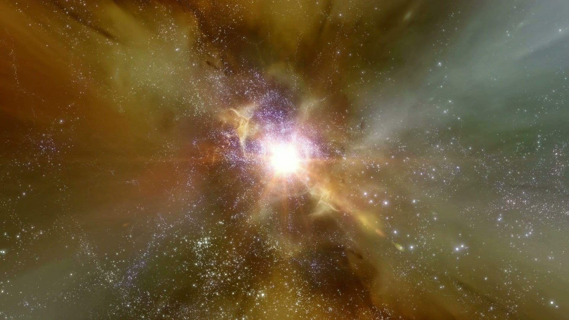 Radiant Cosmic Explosion in Space Loop