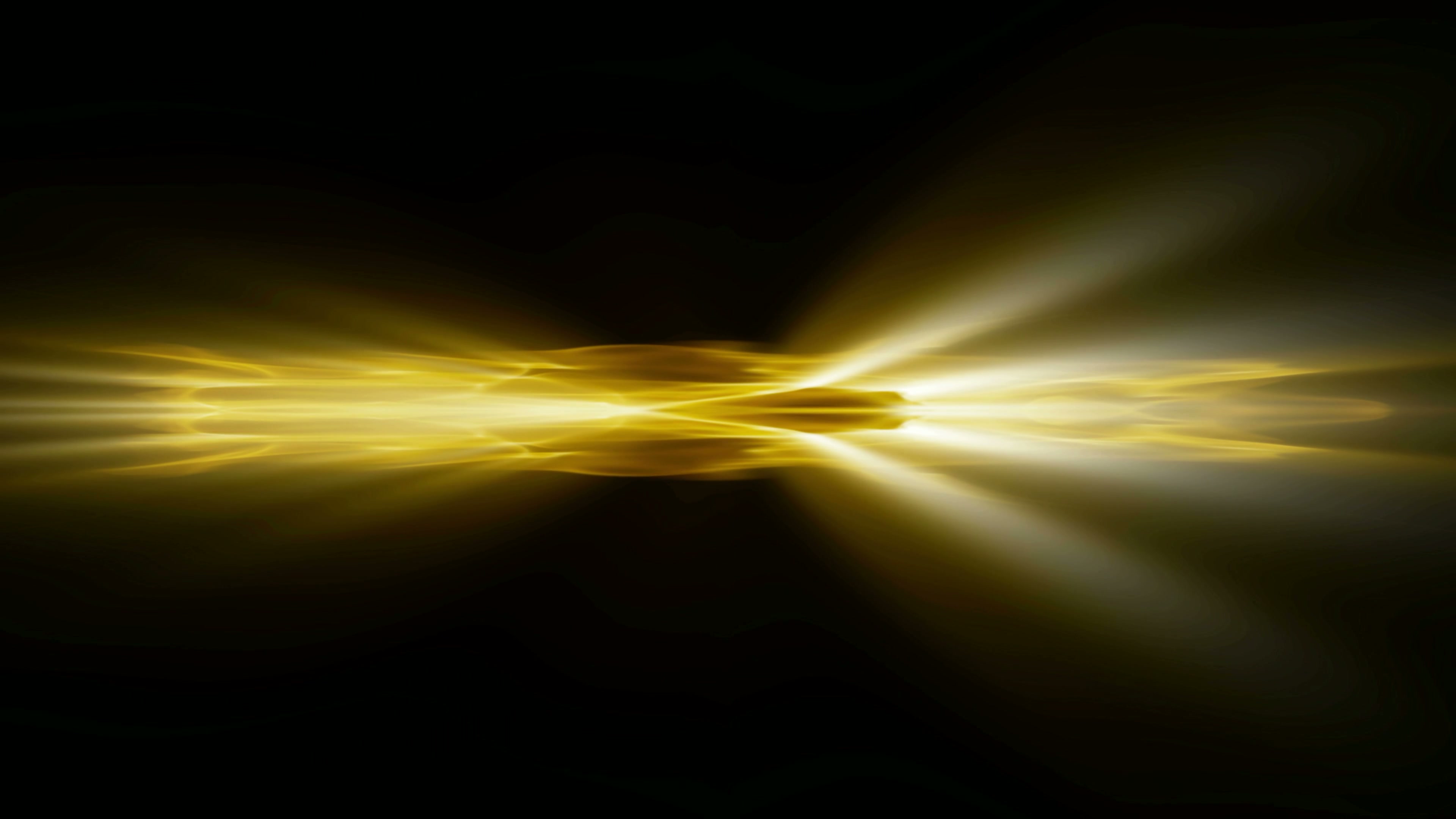 Golden Light Beam in Darkness 4K Video Loop