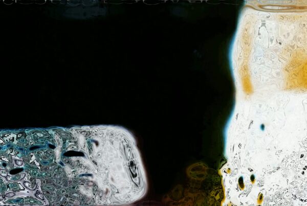 Abstract vintage film leader with flickering and distortion patterns, video loop.