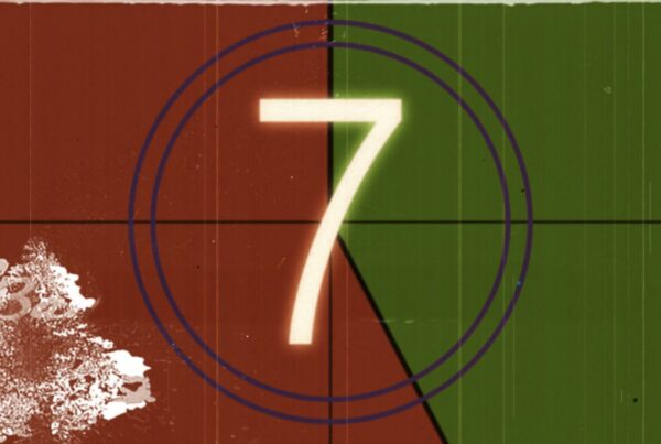 This video animation features a vintage film countdown with the numbers prominently displayed in the center.