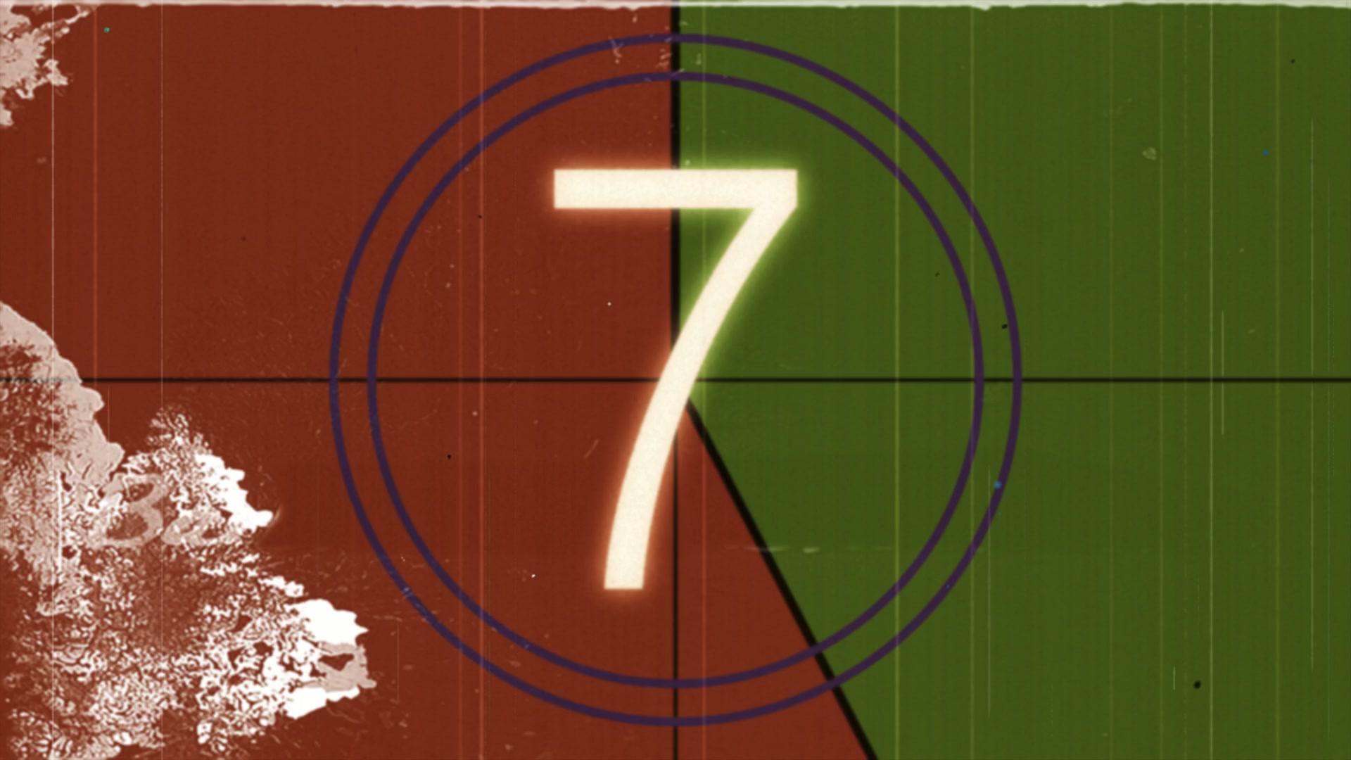 Retro Film Leader Countdown with Water Damage