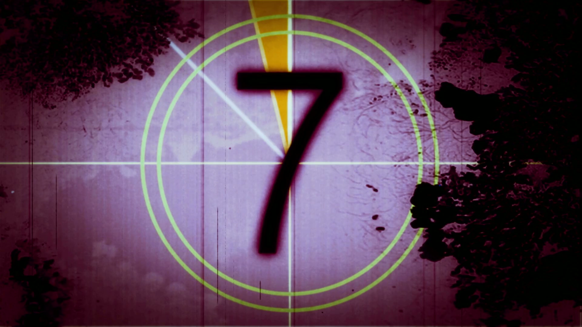 Vintage Film Countdown With Water Damage