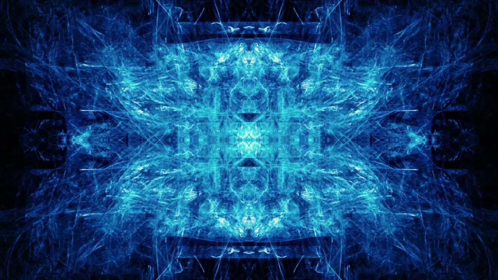 Symmetrical Blue Fractal Fantasy HD Video