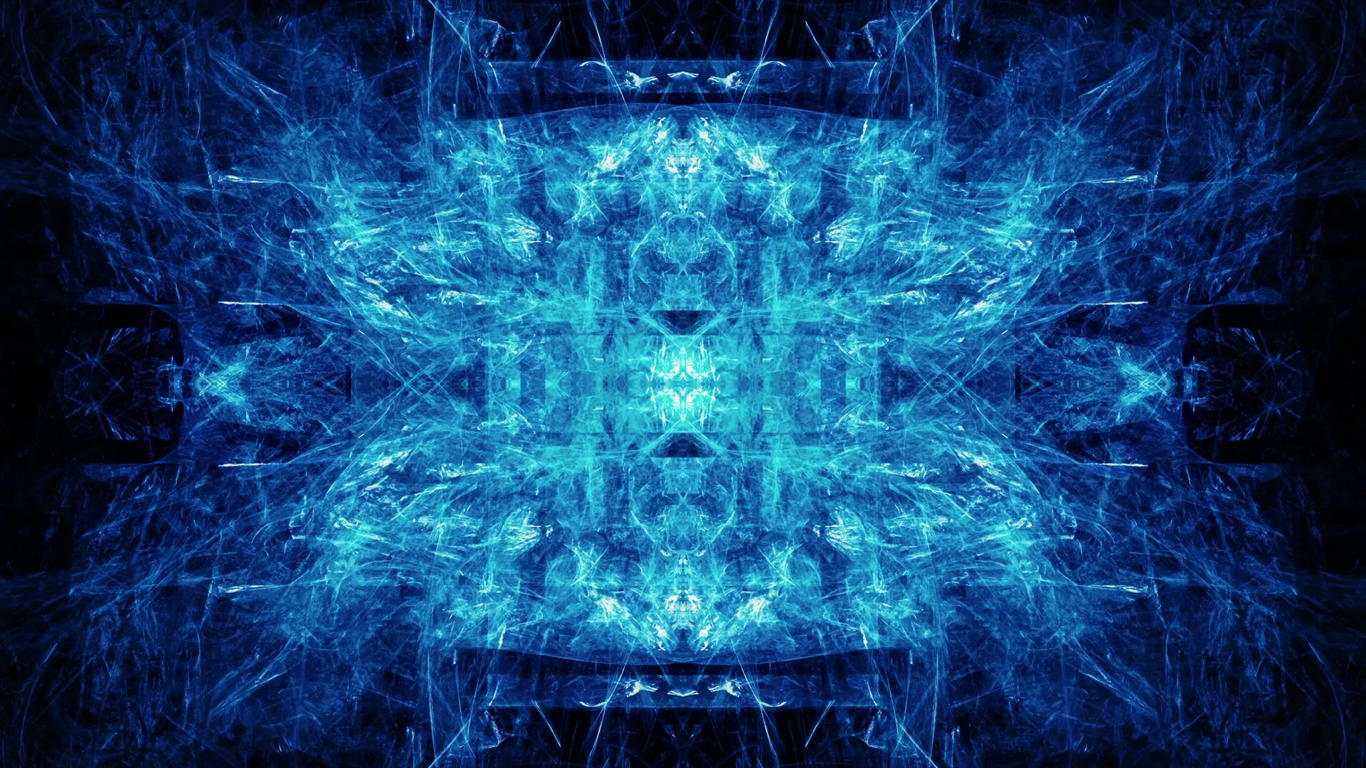 Symmetrical Blue Fractal Fantasy HD Video
