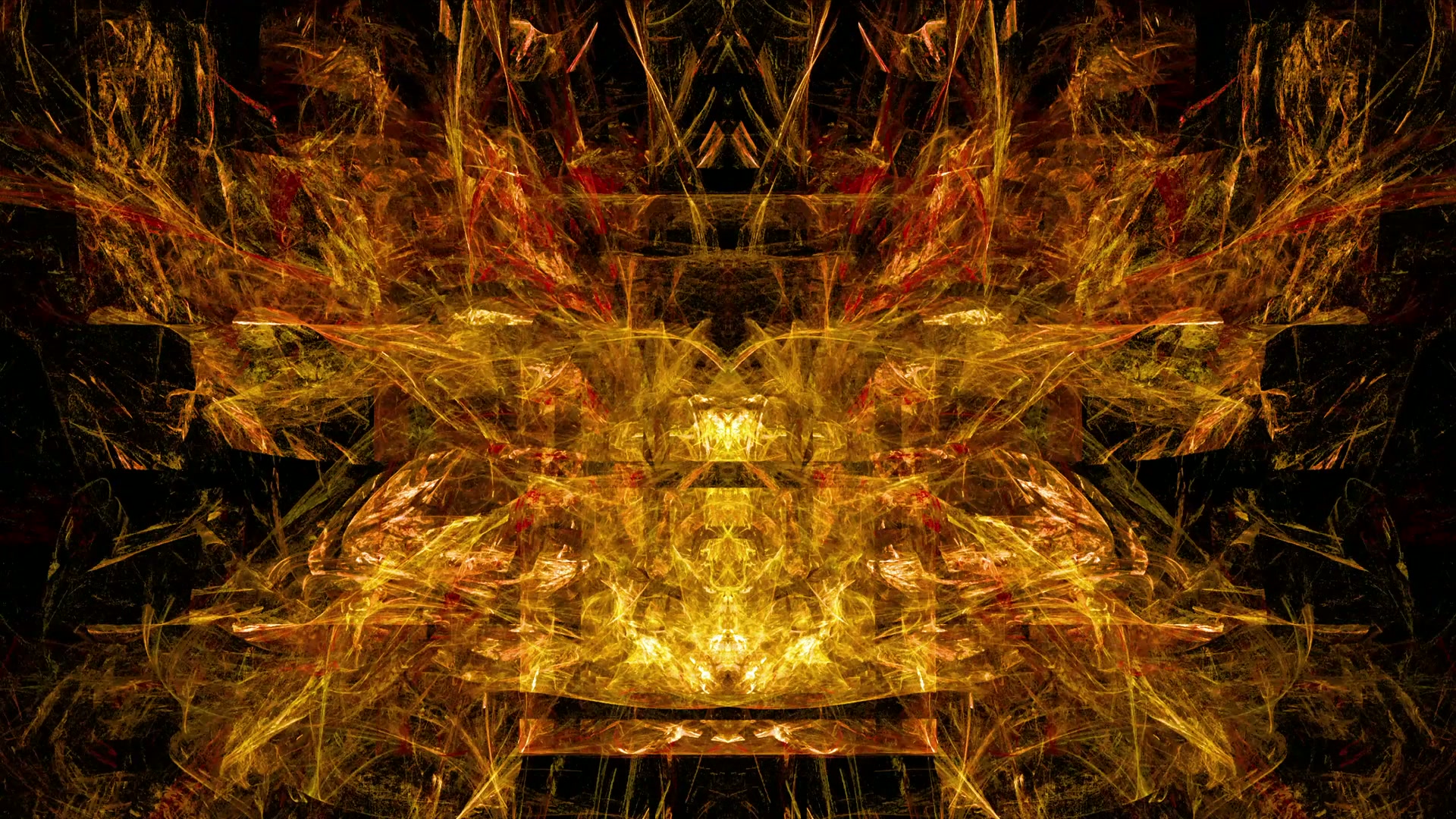 Fiery Fractal Abstract Symmetrical Art