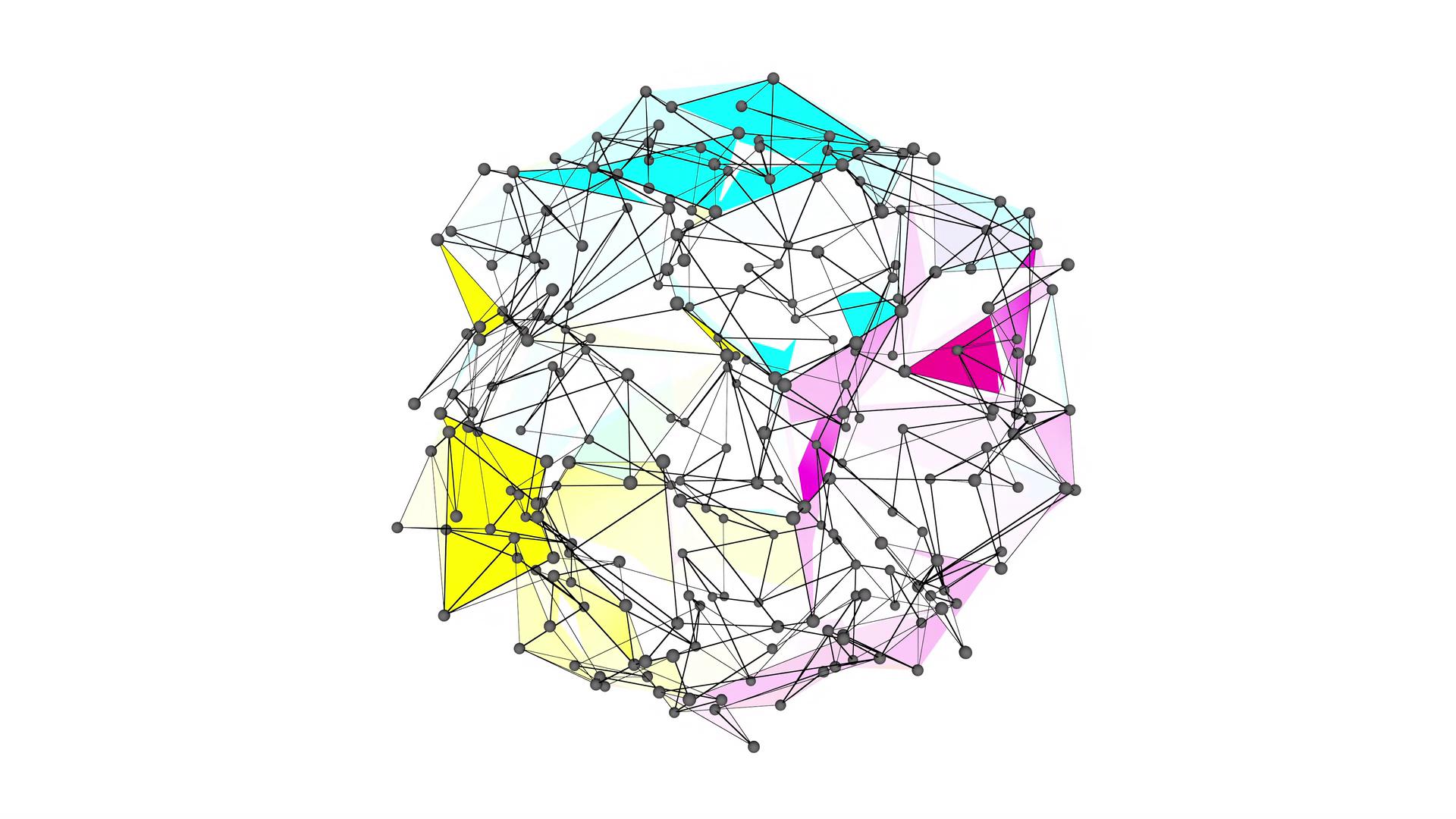 Colorful Geometric Network Sphere Video Loop