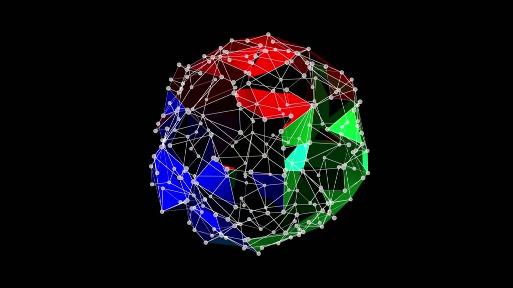 Vibrant 3D Geometric Web Loop