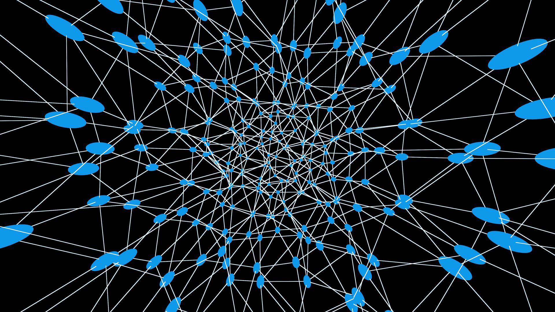 Infinite Blue Network Undulation HD Loop