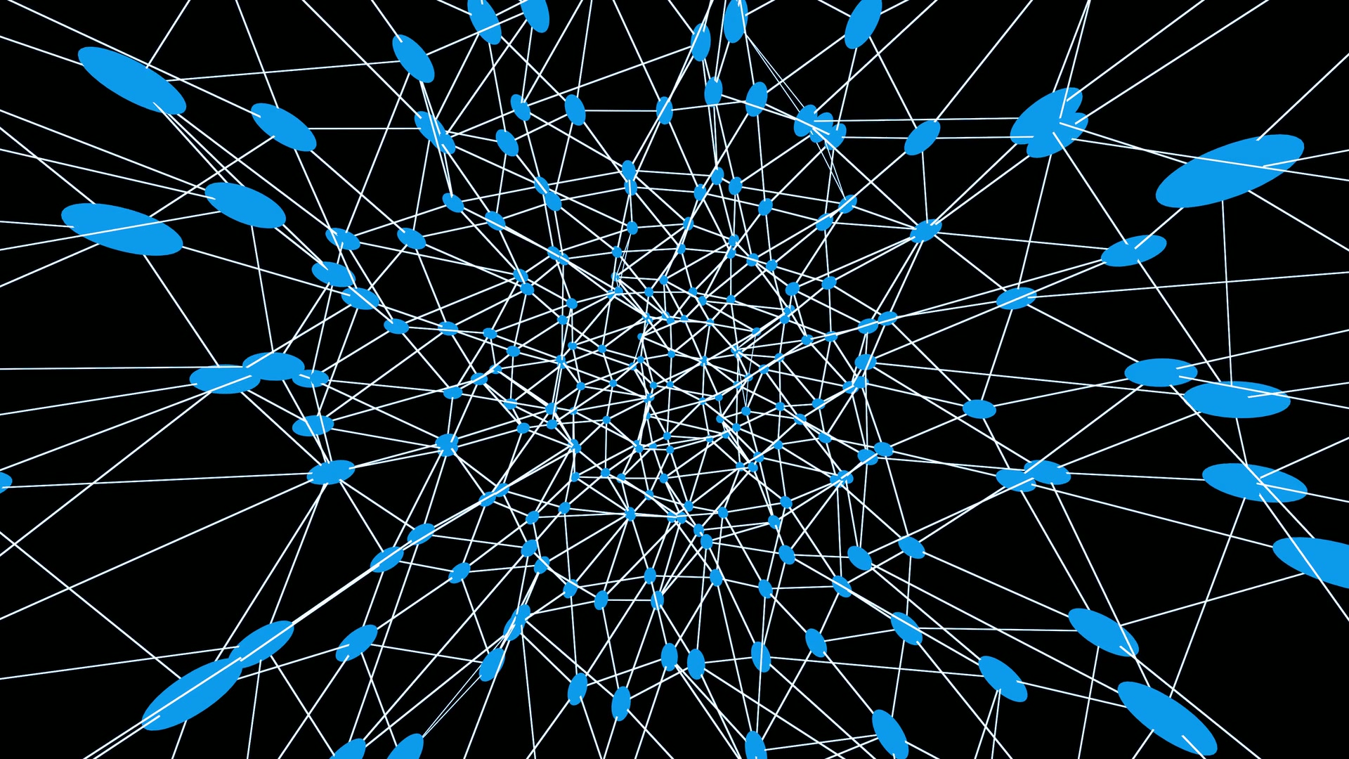 Complex Network of Blue Nodes Loop