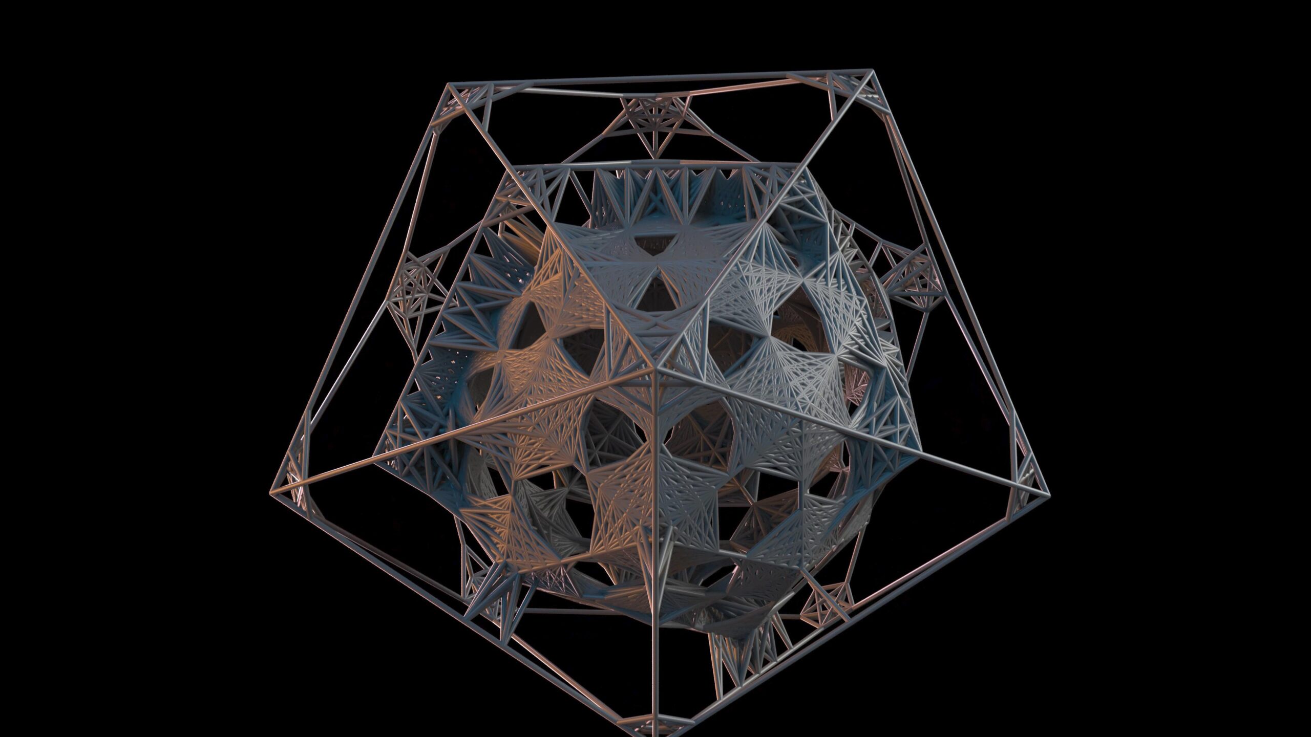 Intricate Geometric Polyhedral Structure 4K Video