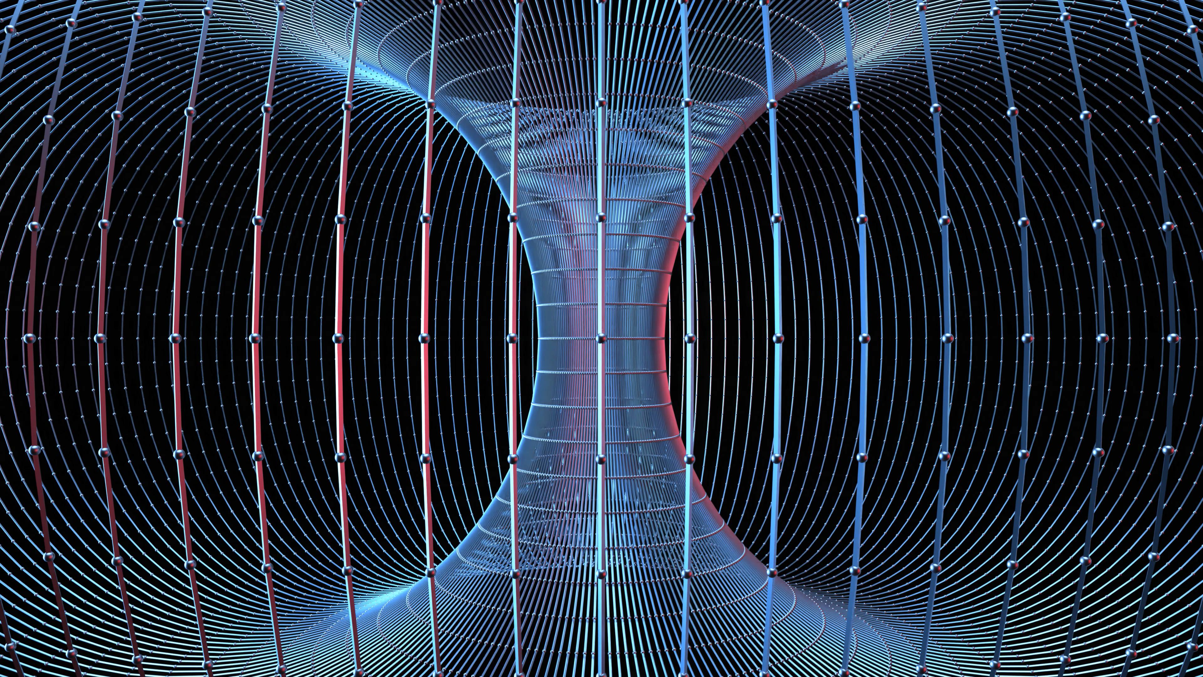 Wireframe Spiral Convergence 4K Video Loop