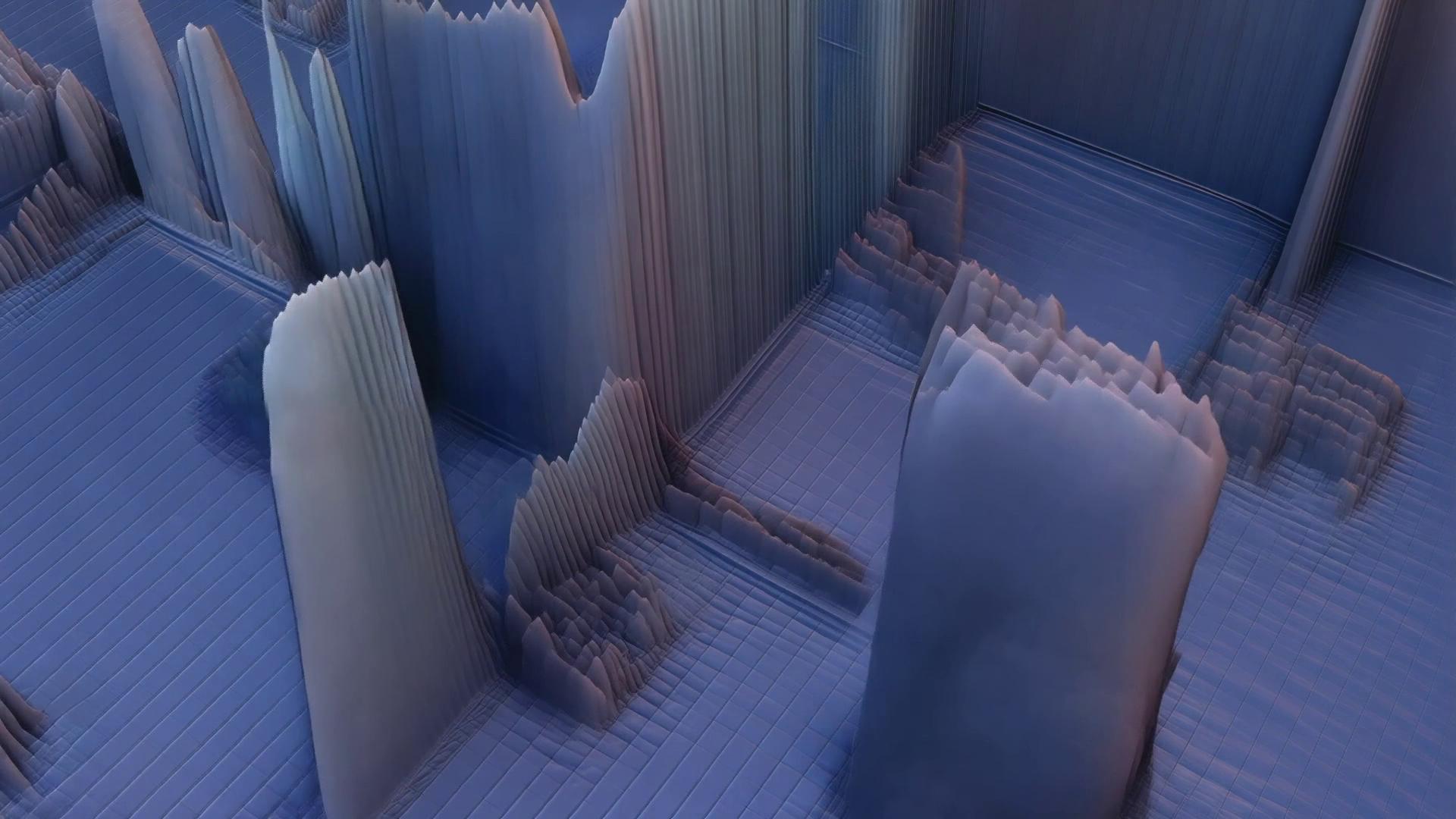 Abstract Digital Ice Landscapes HD Video