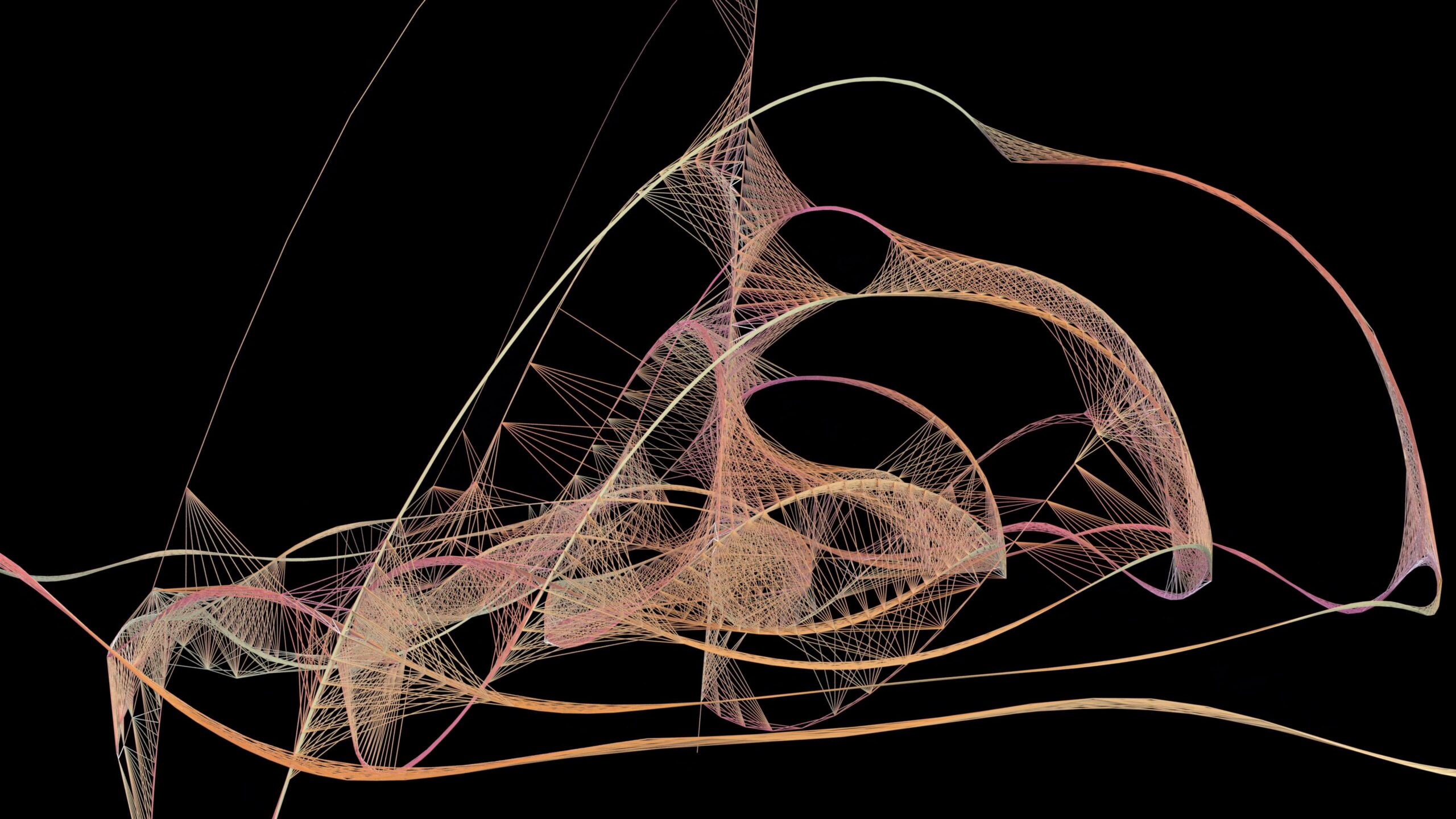Abstract Web of Fluctuating Lines 4K Video